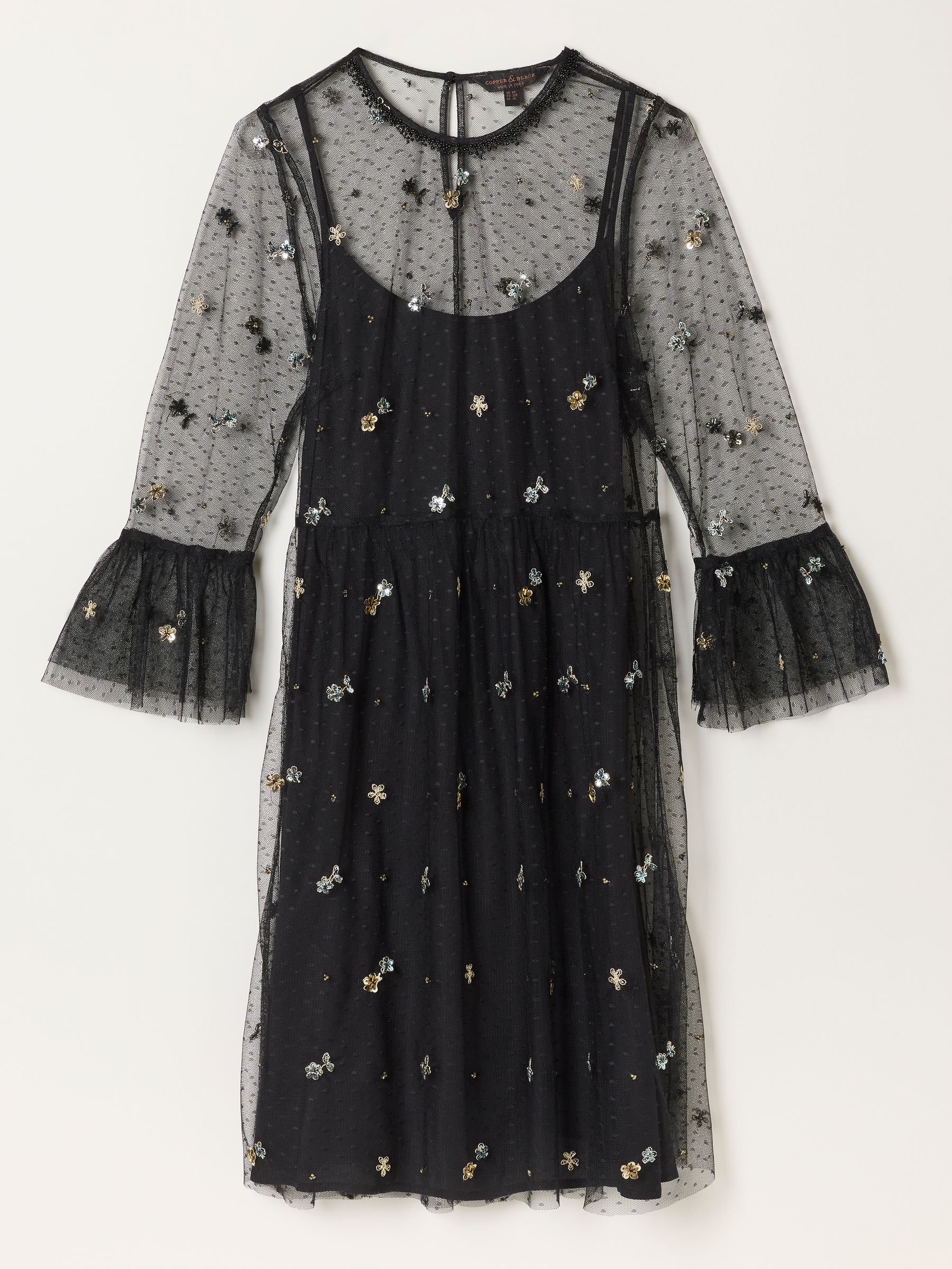 Black Mollie Beaded Dress - Image 7 of 7 Black Mollie Beaded Dress - Image 7 of 7
