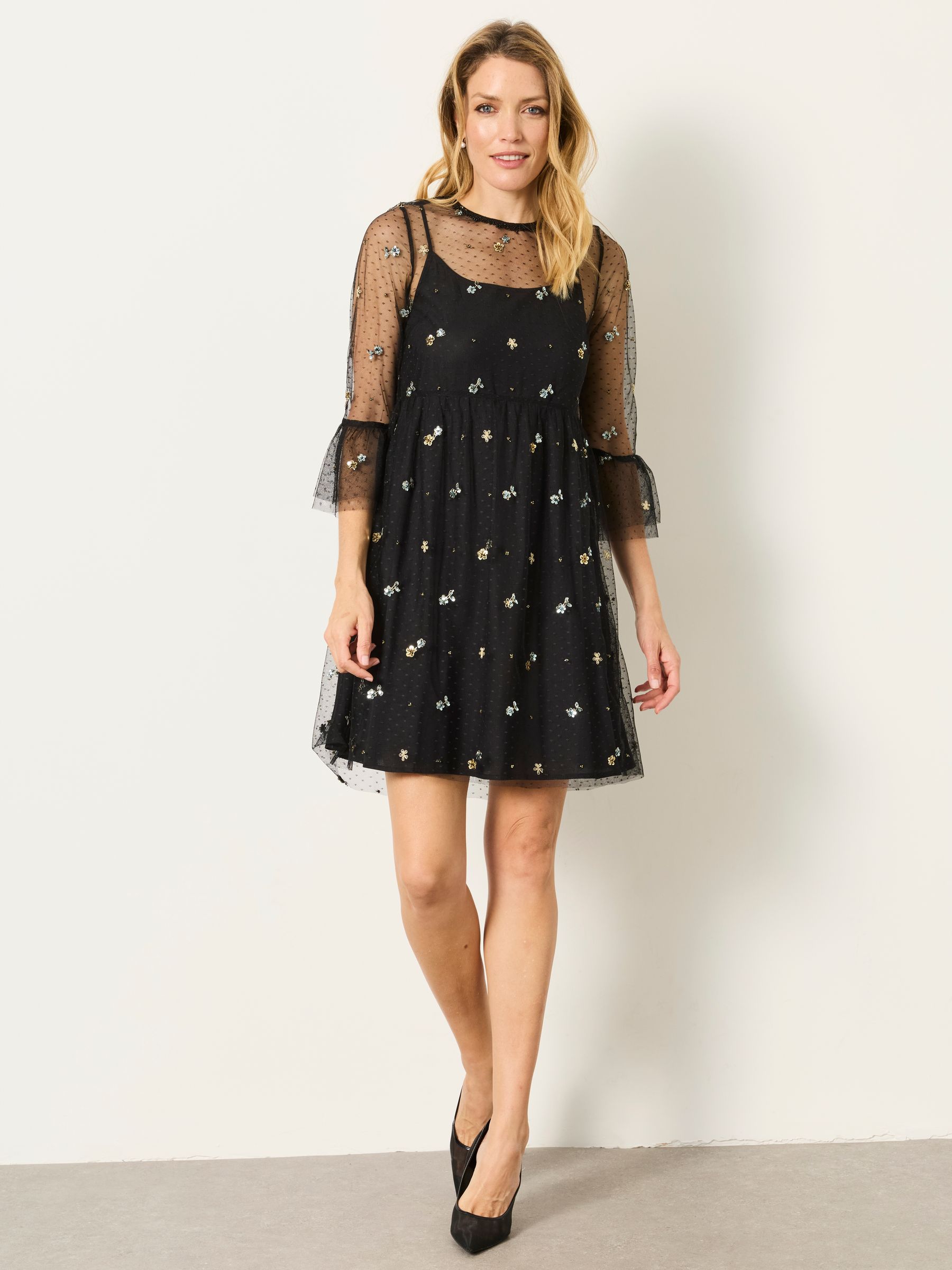 petite beaded dresses Womens FATFACE Black Mollie Dress UK 10 P Krista Lee Boho Beaded 4xl party dresses 100% polyester beads Color:#31-Chartreuse
