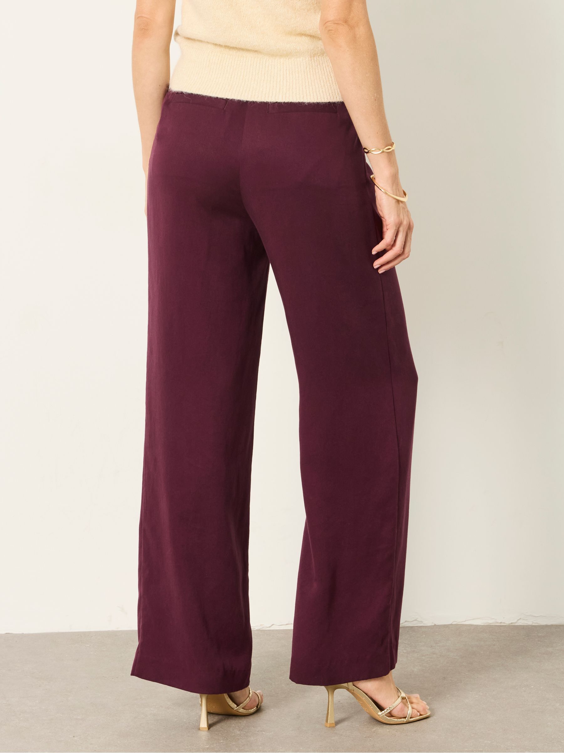 Orla Wine Wide Leg Trousers - Image 2 of 6