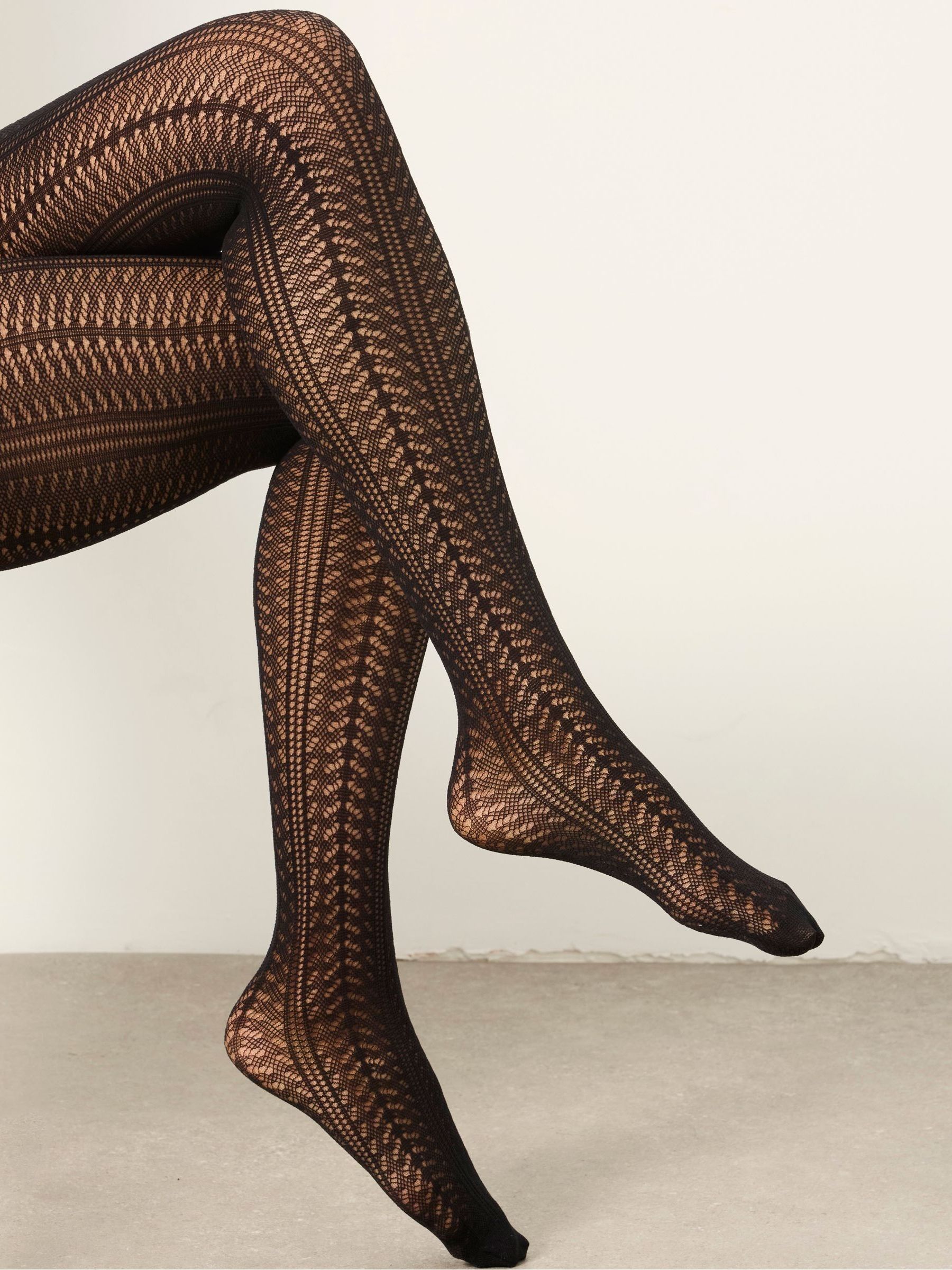 Black Pointelle Tights - Image 1 of 4