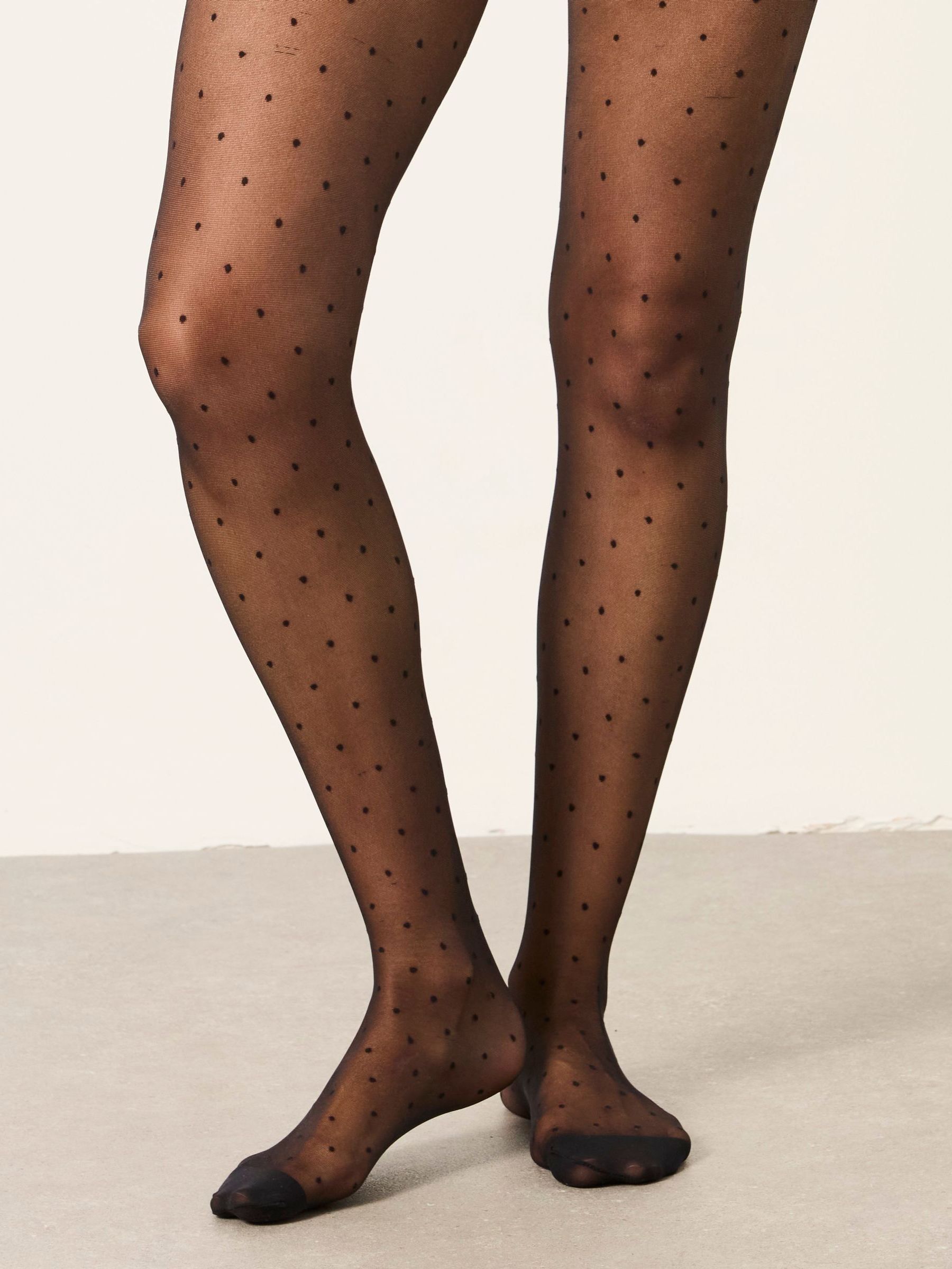 Black Spotty Tights - Image 2 of 4