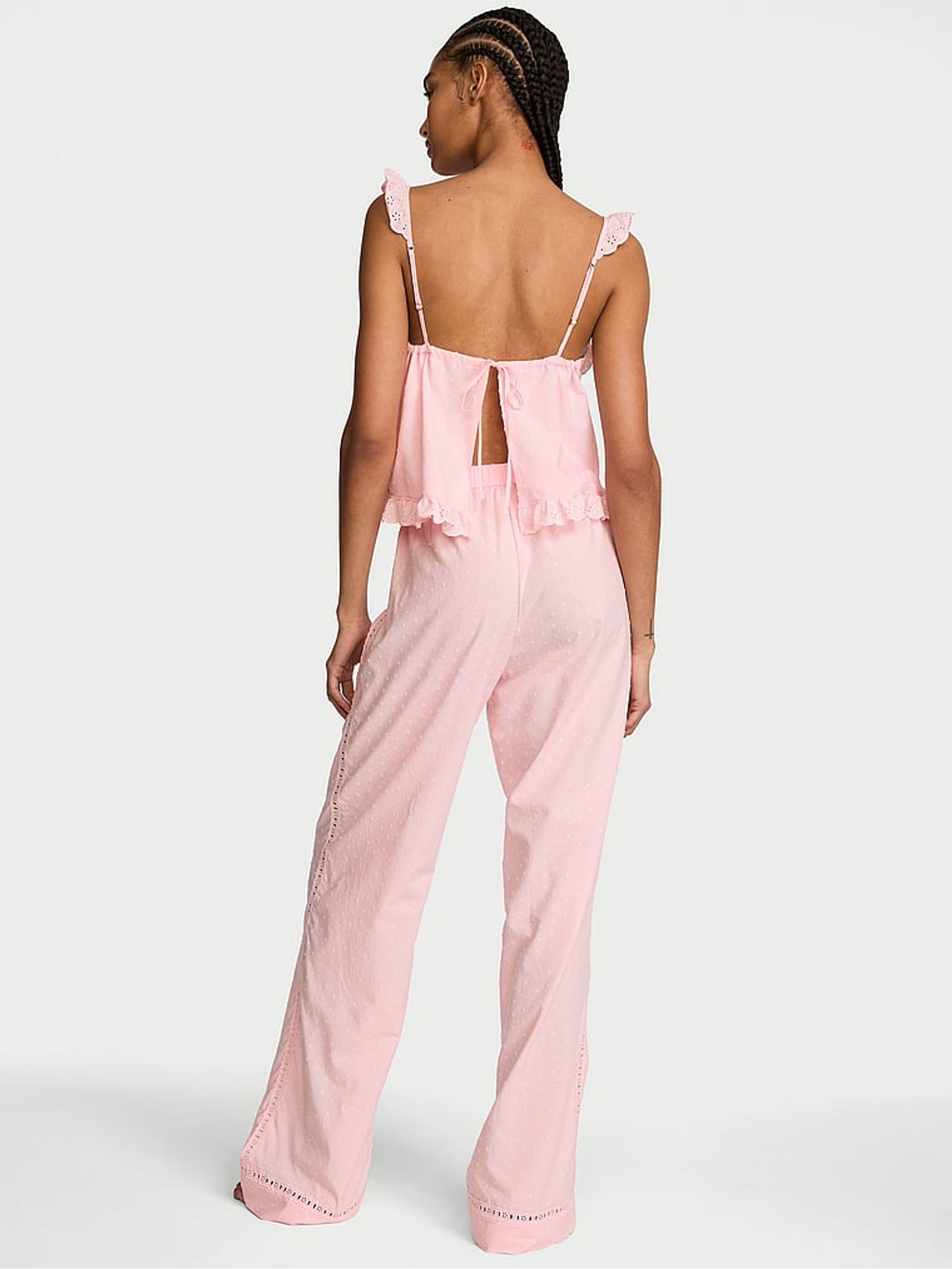 Angel Pink Polka Dot Cami Long Pyjamas Set - Image 3 of 3