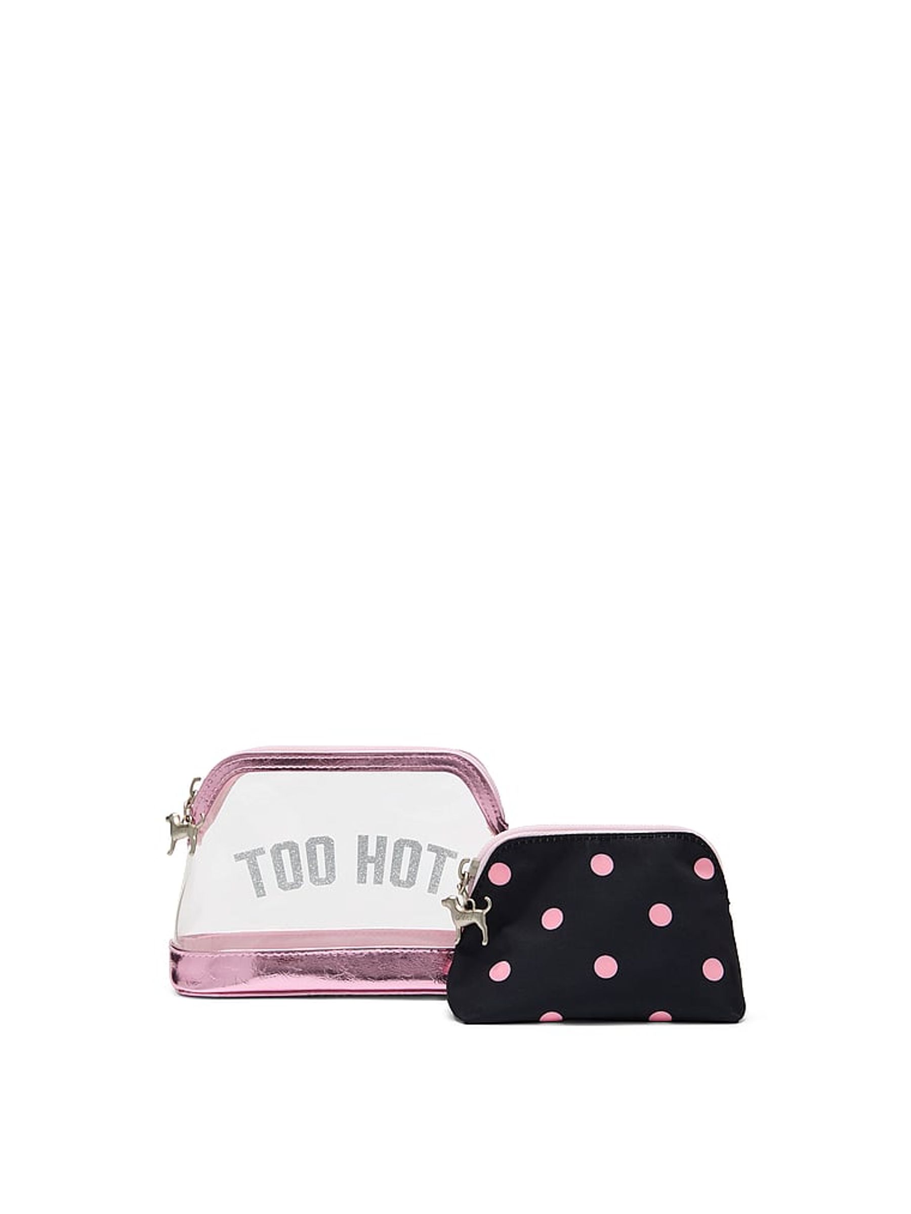 Black Polka Dot 2 Piece Makeup Bag - Image 1 of 3