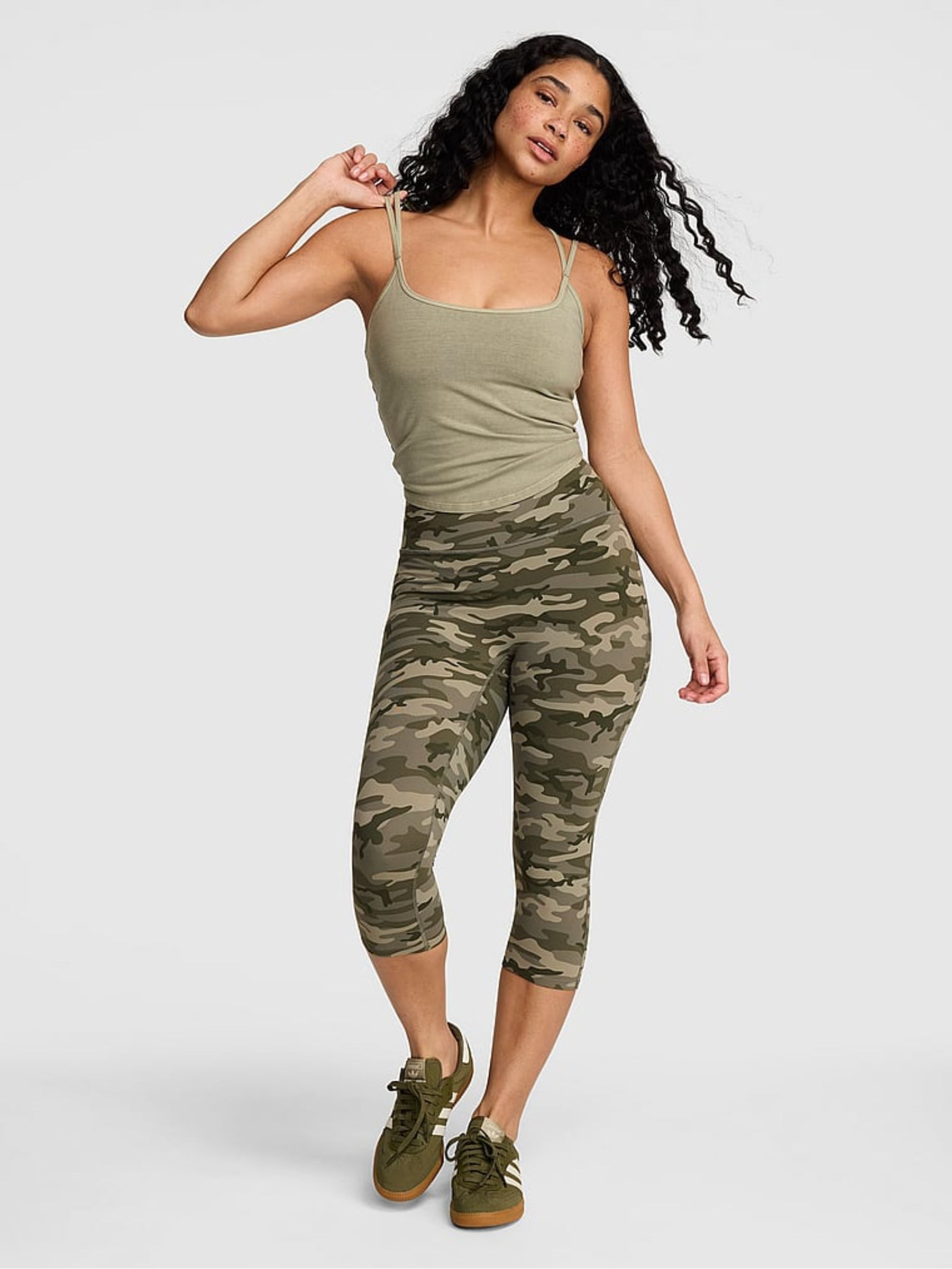 Green Camo Relay Capri Leggings - Image 1 of 2