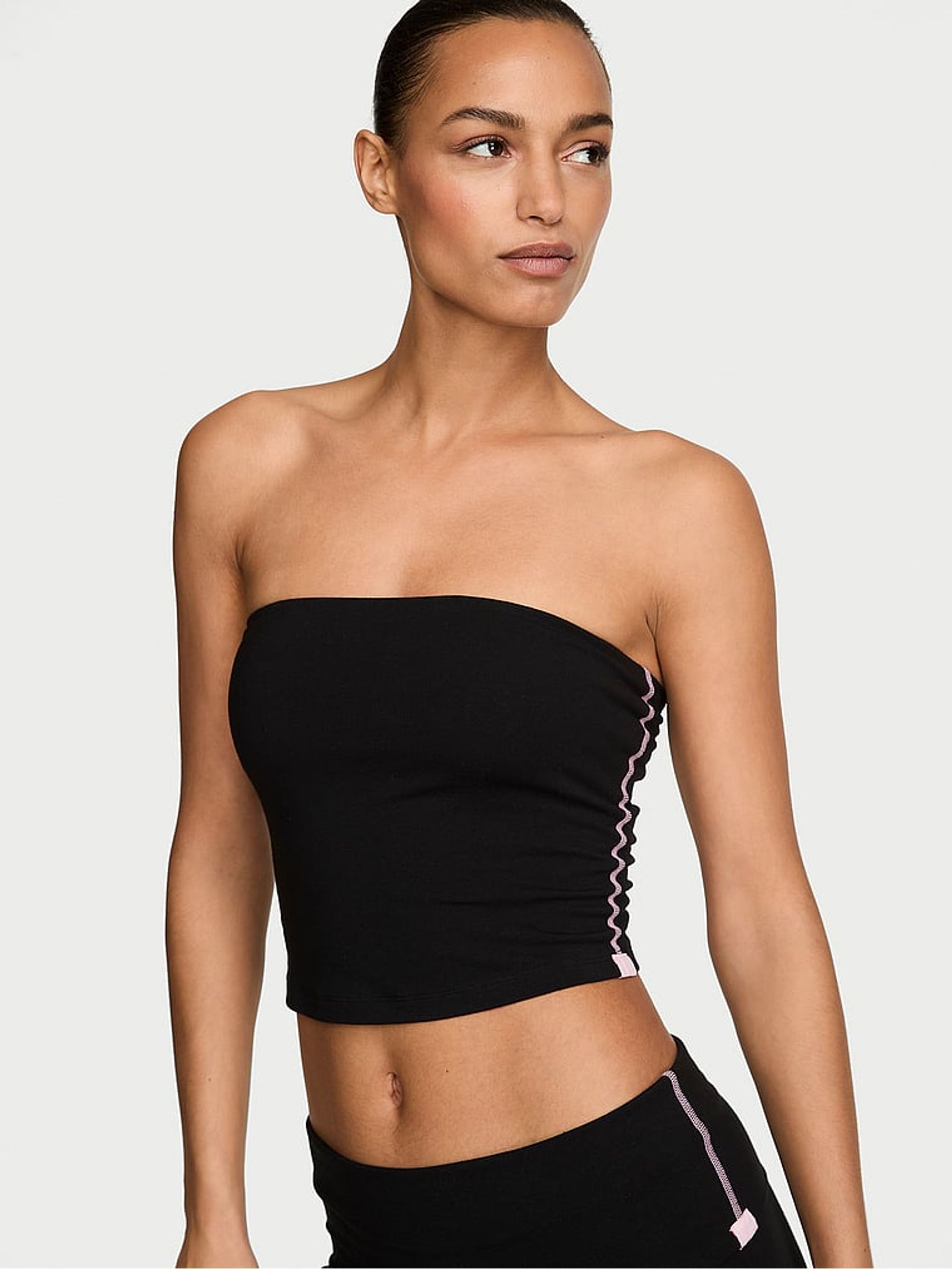 Black Cotton Tube Top - Image 1 of 2