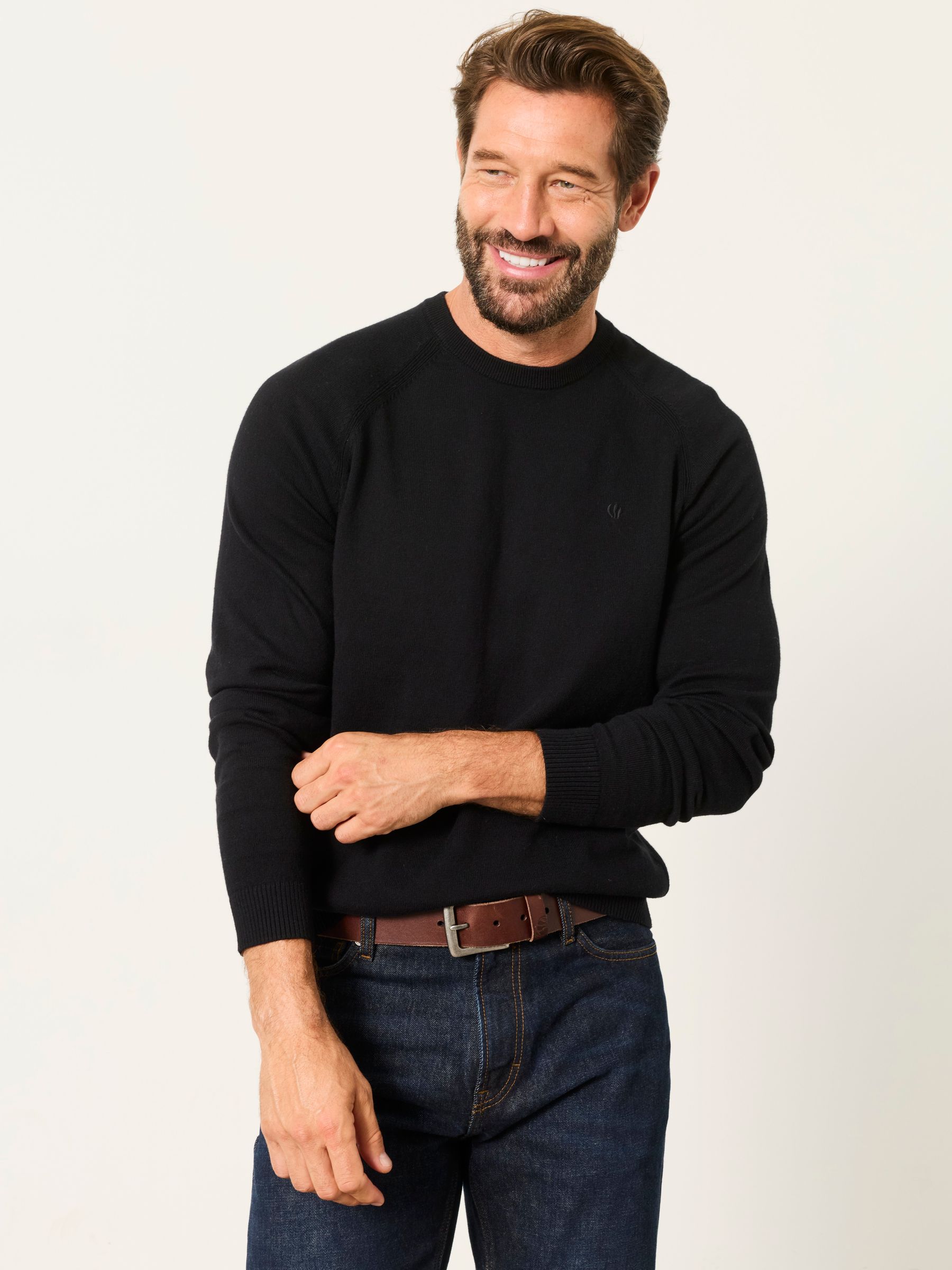 Rye Black Crew Neck Knitted Jumper - Image 1 of 5