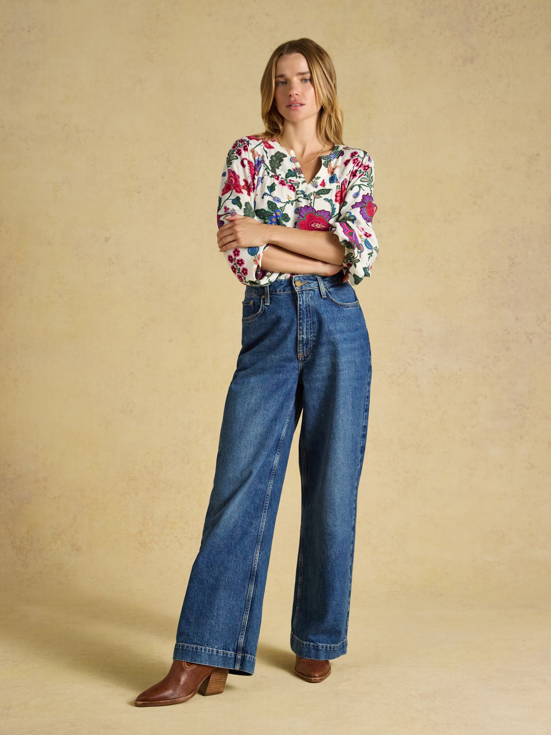 Elodie White Floral Popover Blouse - Image 4 of 6