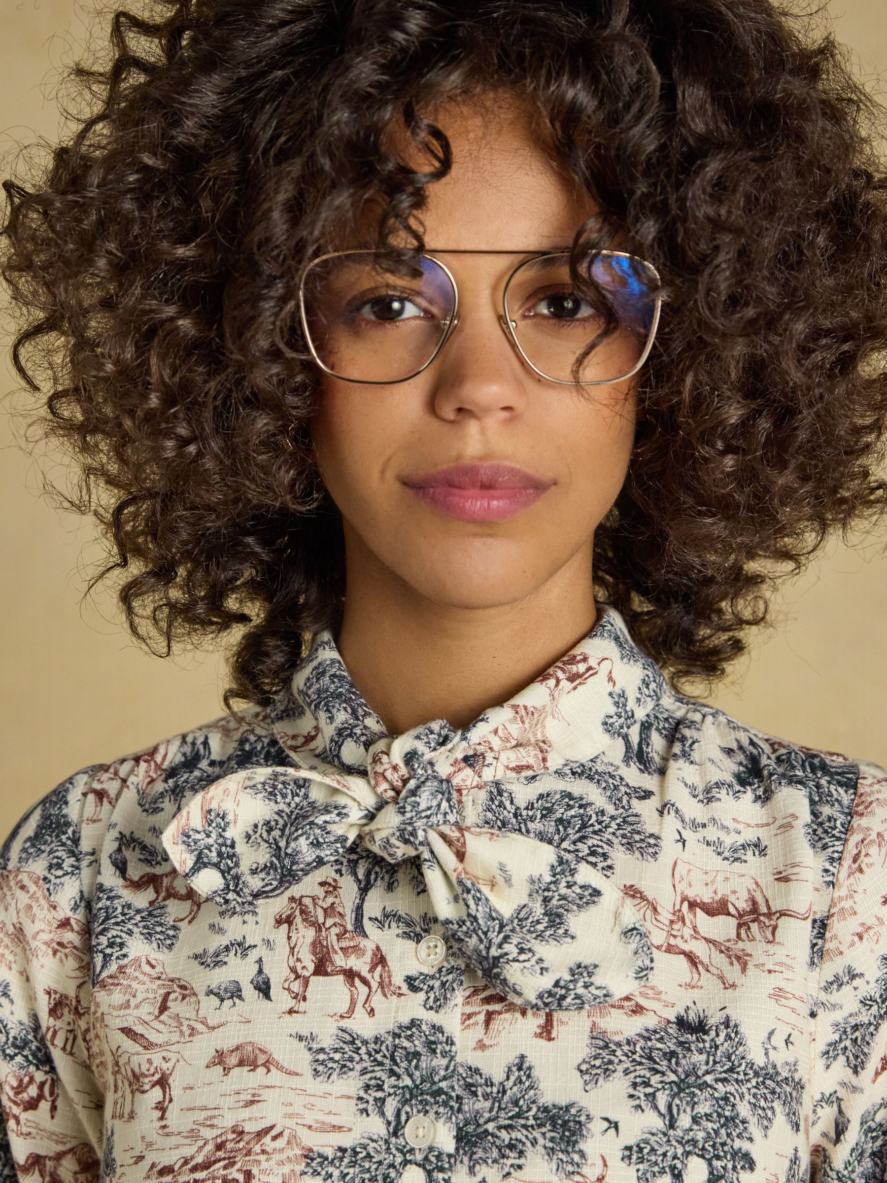 Harriet Multi Toile Tie Neck Blouse - Image 5 of 9