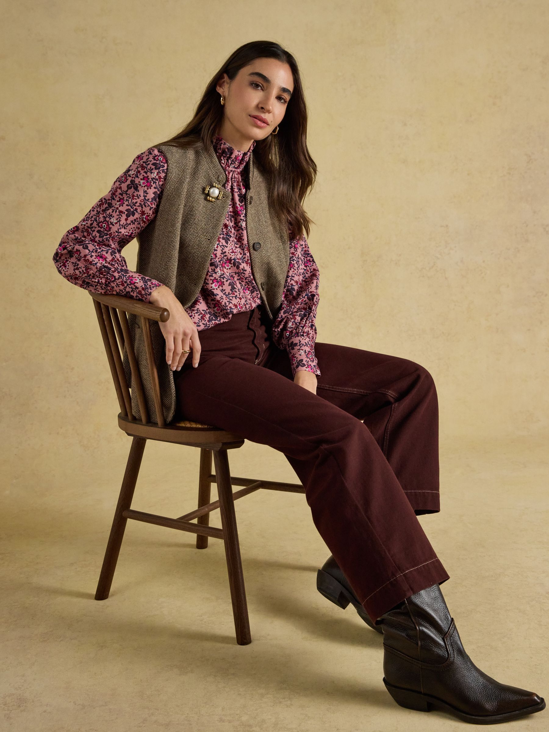 Amber Pink Floral Tie Blouse - Image 3 of 9