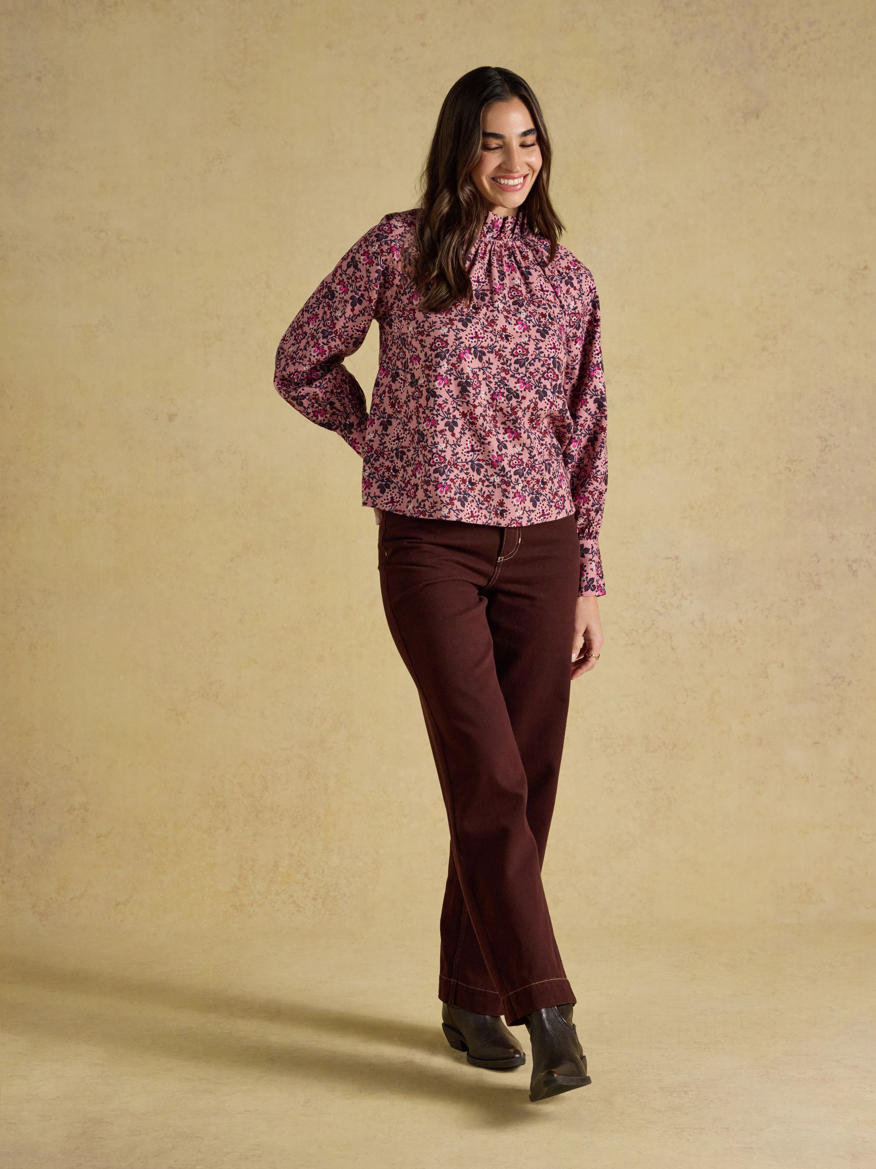 Amber Pink Floral Tie Blouse - Image 5 of 9
