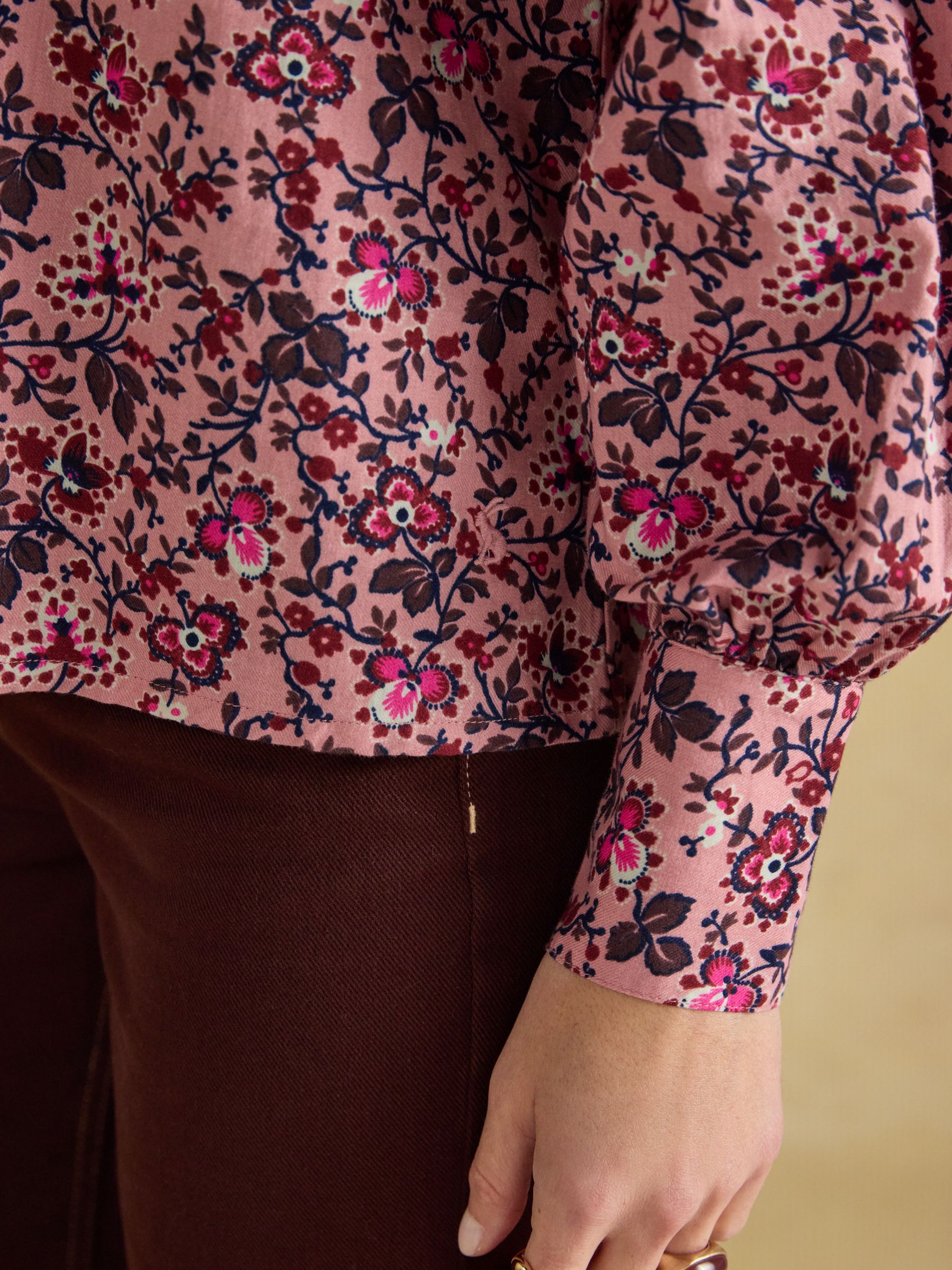 Amber Pink Floral Tie Blouse - Image 8 of 9