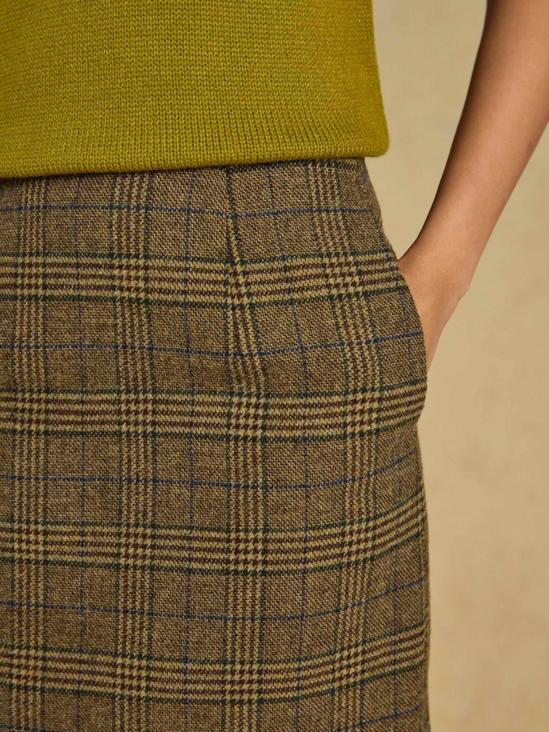 Blyth Brown Check Tweed Mini Skirt - Image 9 of 10