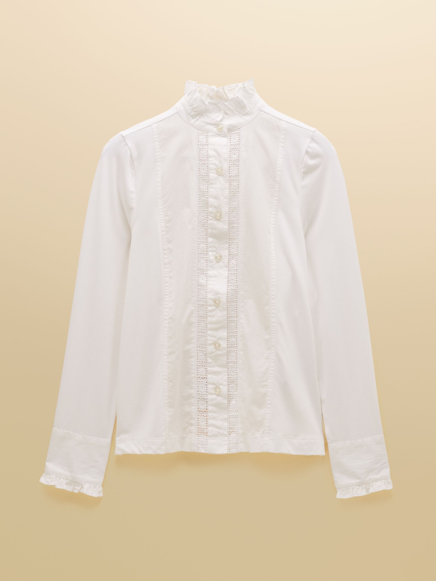 Felicity White Lace Insert Jersey Shirt - Image 6 of 6