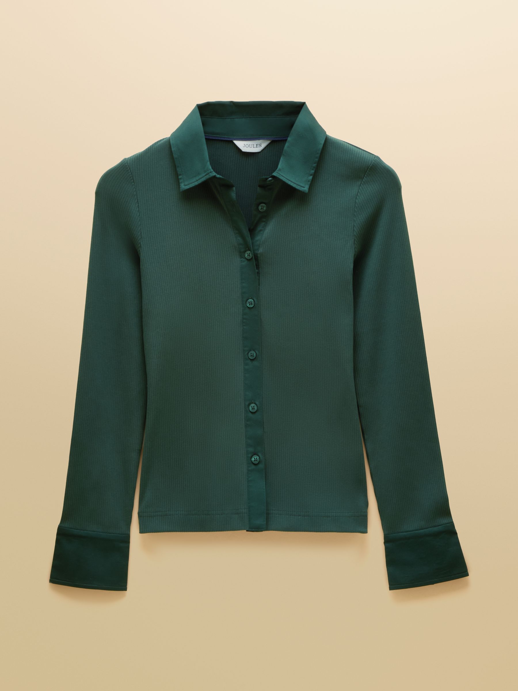 Forest Green Cotton Rich Long Sleeve Ribbed Jersey Shirt - Image 7 of 7