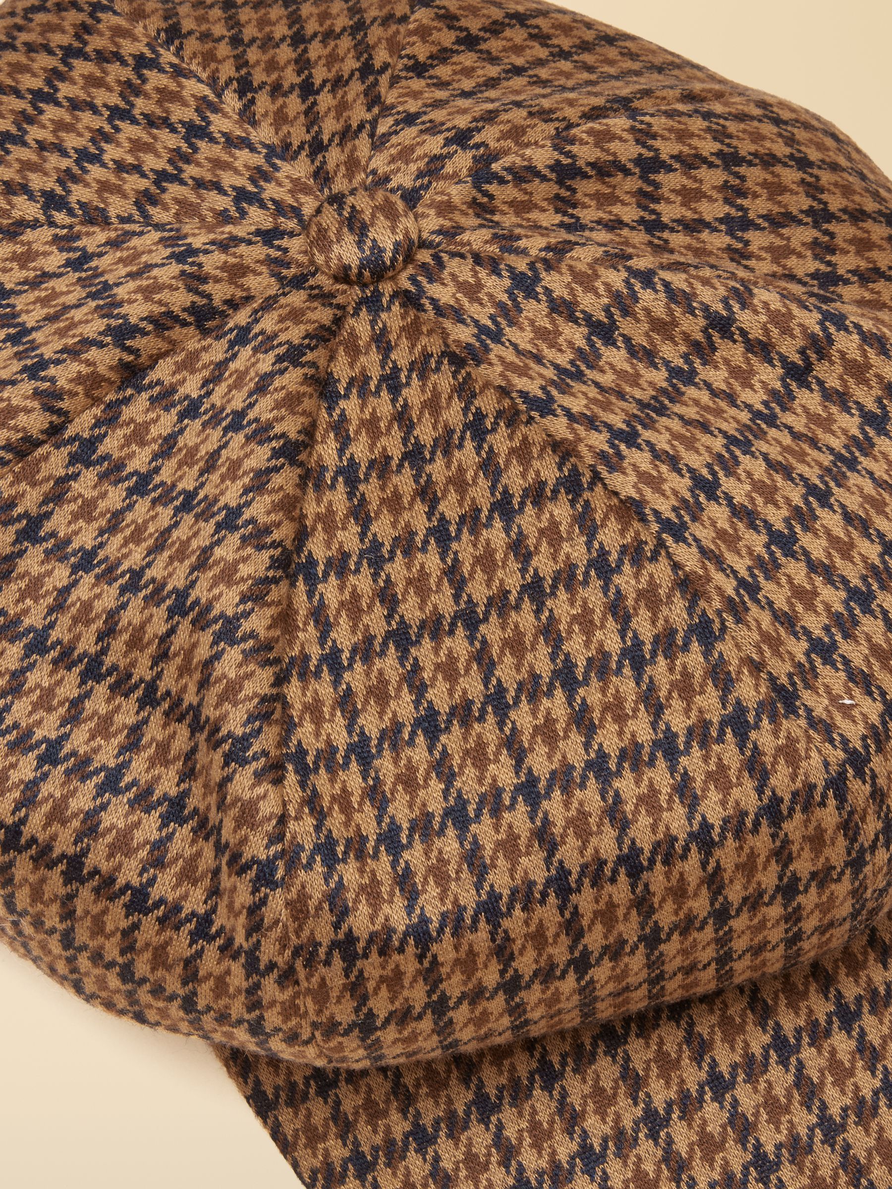 Elvaston Neutral Houndstooth Tweed Hat - Image 6 of 7