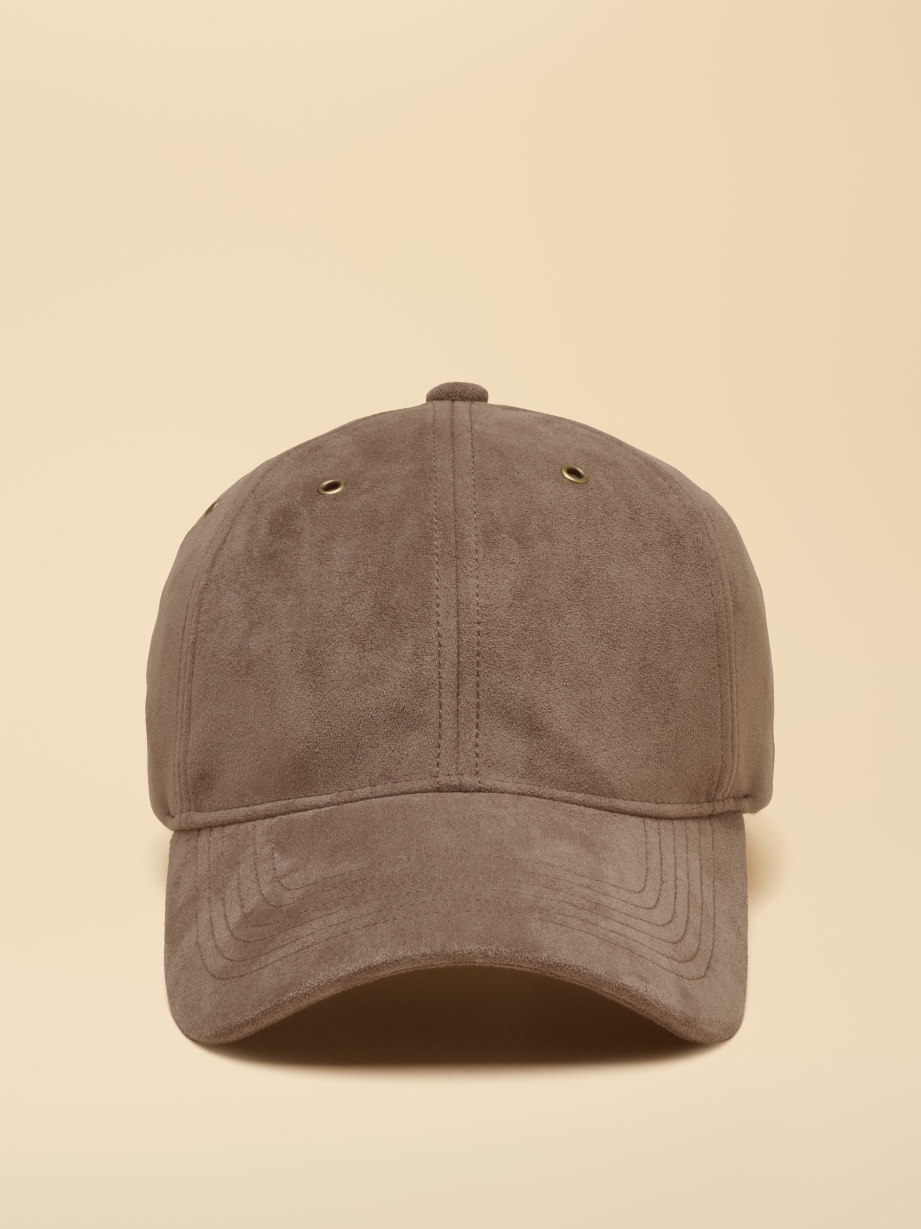 Campbell Mocha Brown Suedette Baseball Cap - Image 4 of 6
