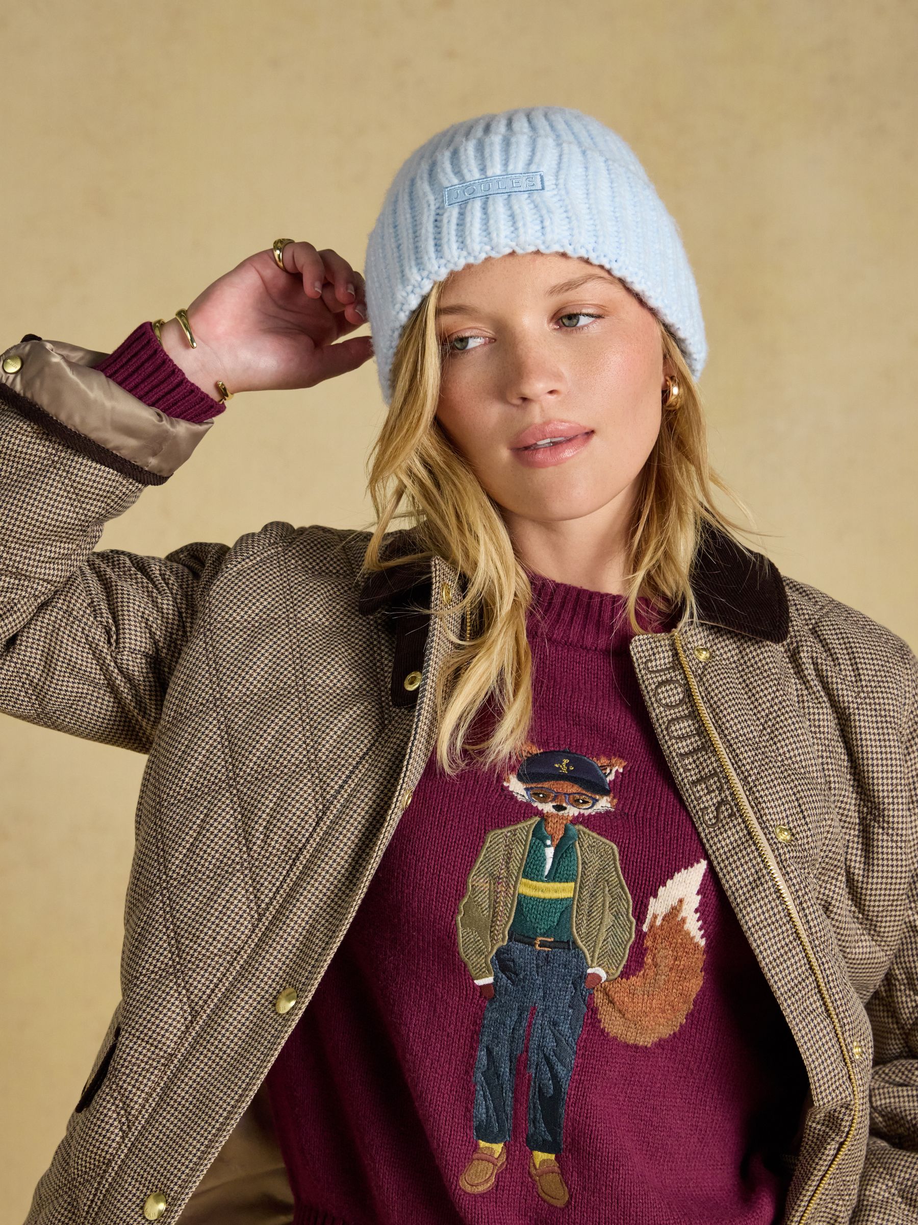 Chunky Blue Knitted Beanie - Image 1 of 6