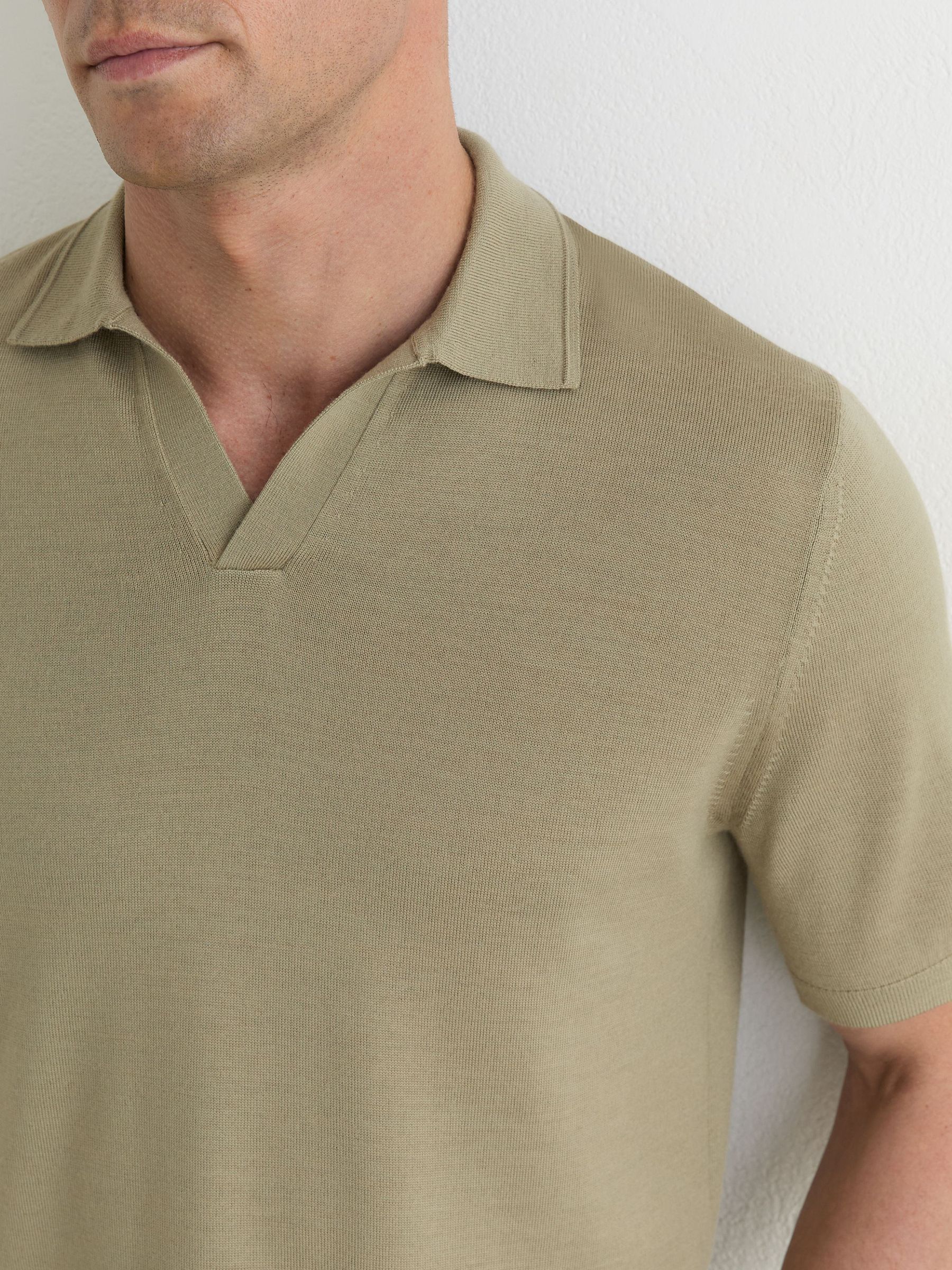 Polo Shirt in Soft Olive Green - image 5