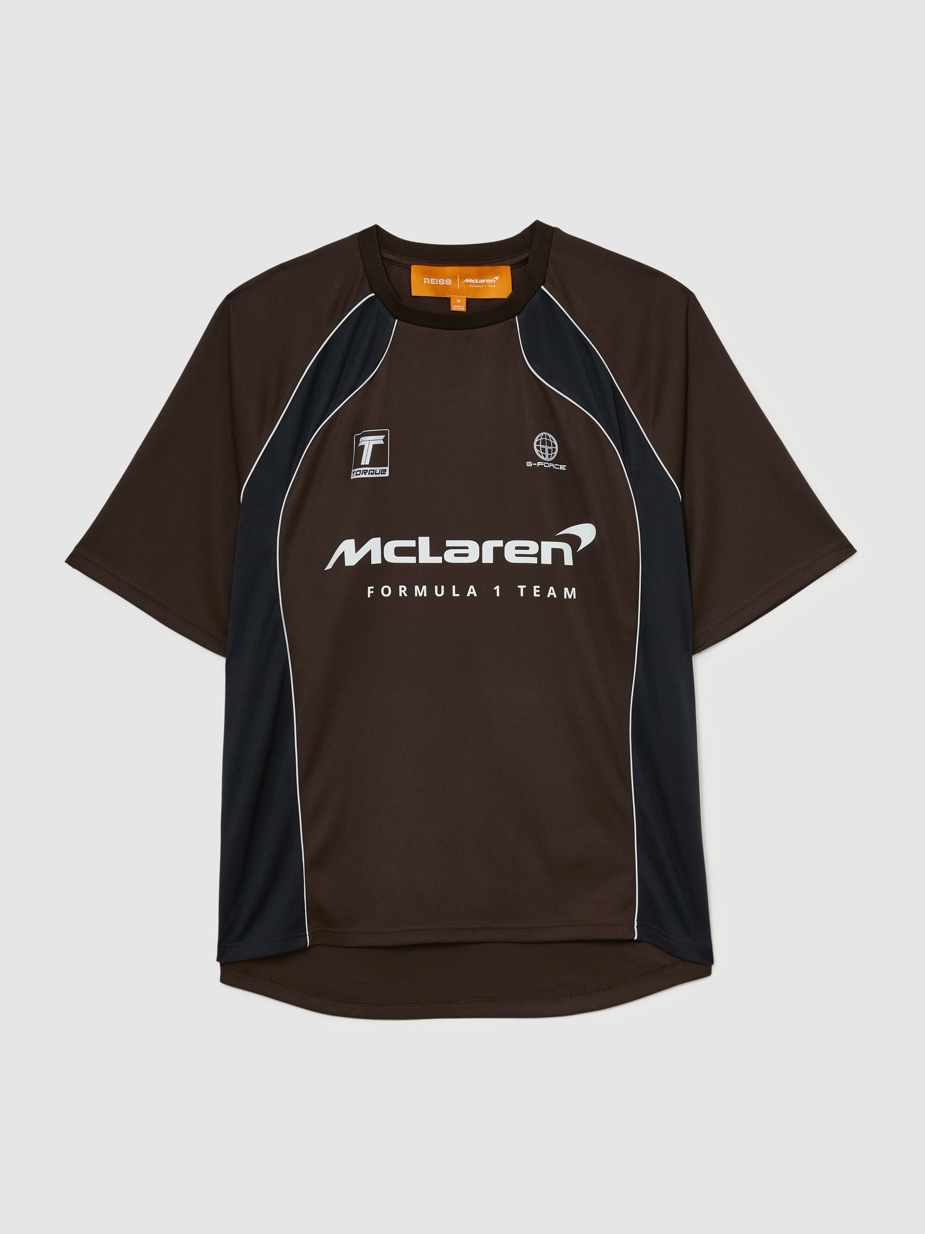 McLaren Racing Relaxed Contrast Driver T-Shirt Unisex-Fit in Chocolate Brown - image 1