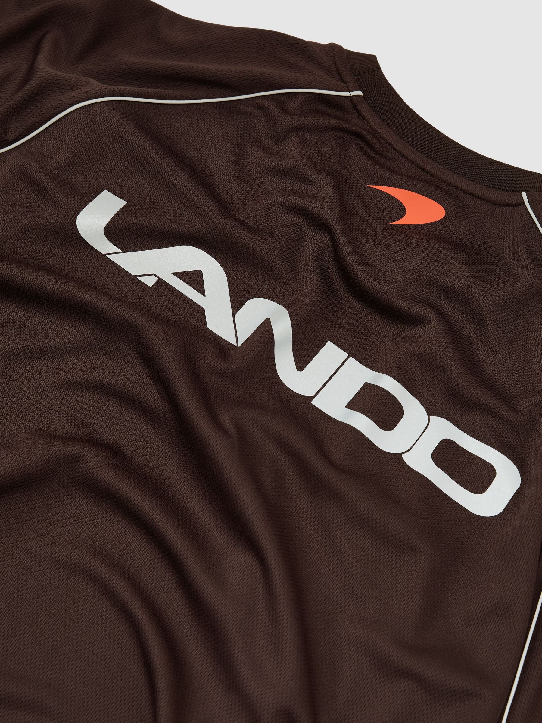 McLaren Racing Relaxed Contrast Driver T-Shirt Unisex-Fit in Chocolate Brown - image 5
