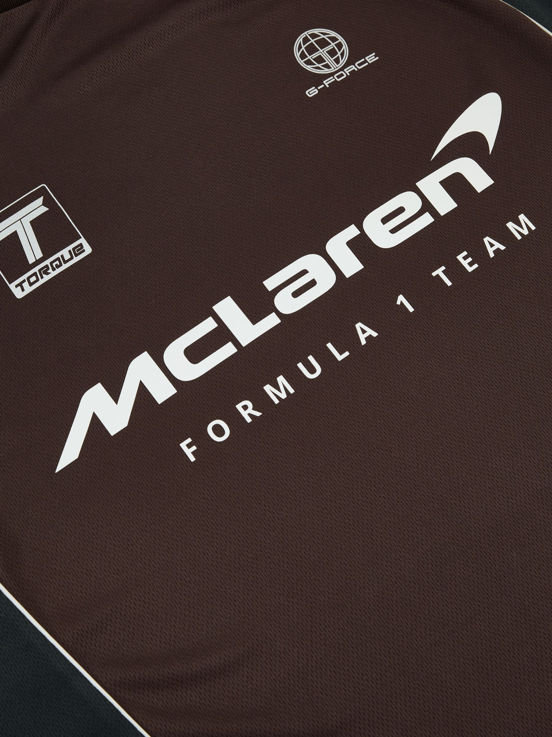 McLaren Racing Relaxed Contrast Driver T-Shirt Unisex-Fit in Chocolate Brown - Image 8 of 10