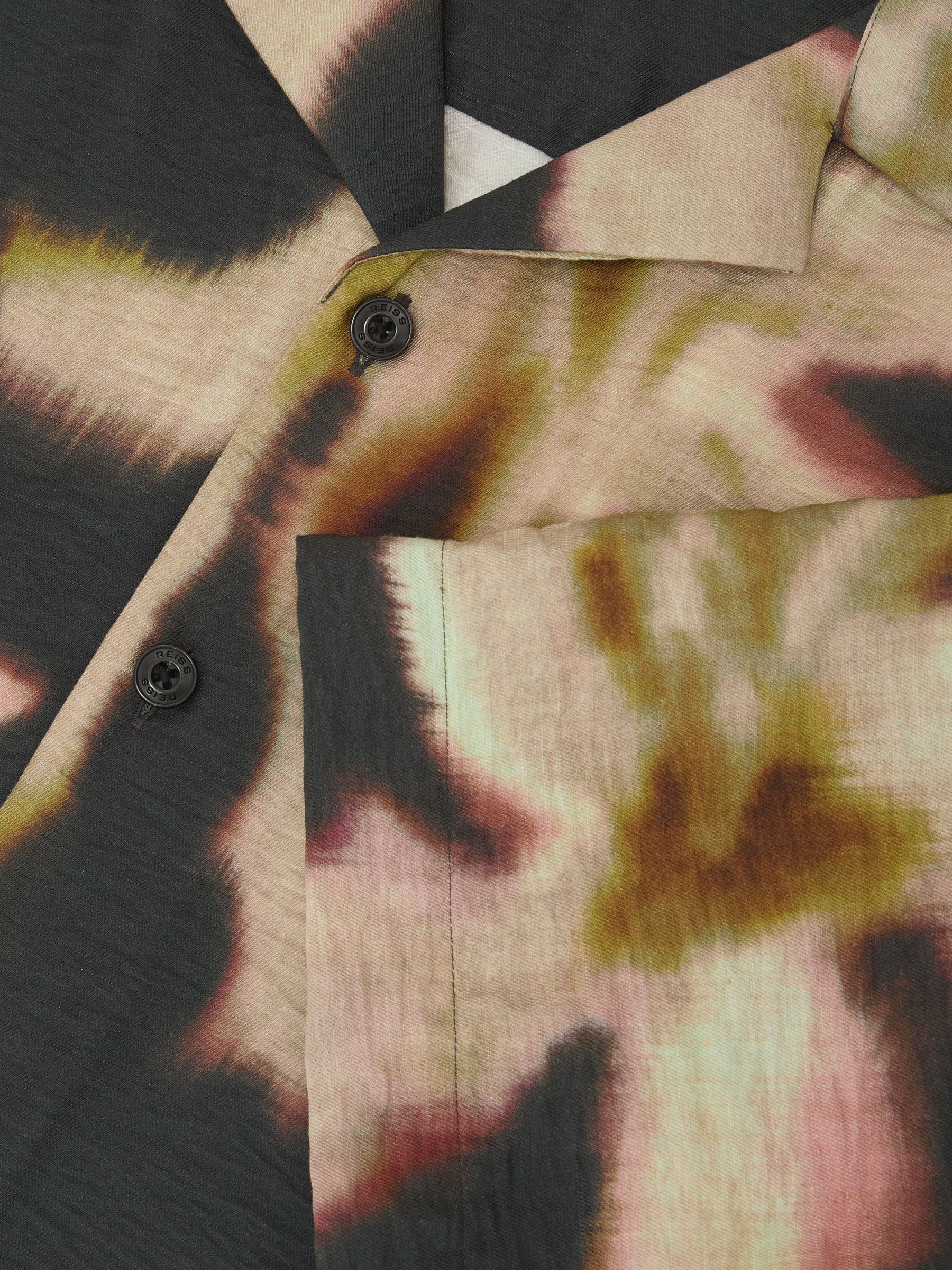 Graphic Floral-Print Short-Sleeve Shirt in Black - image 3