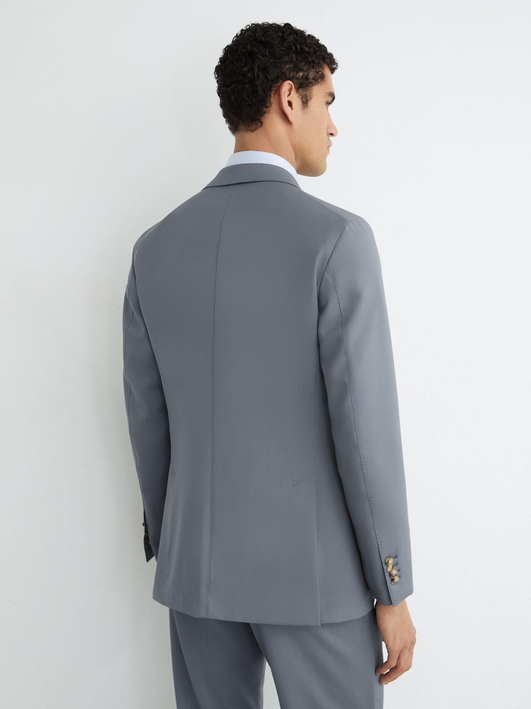 Wool Single-Breasted Classic-Fit Suit Blazer in Soft Blue - Image 7 of 9