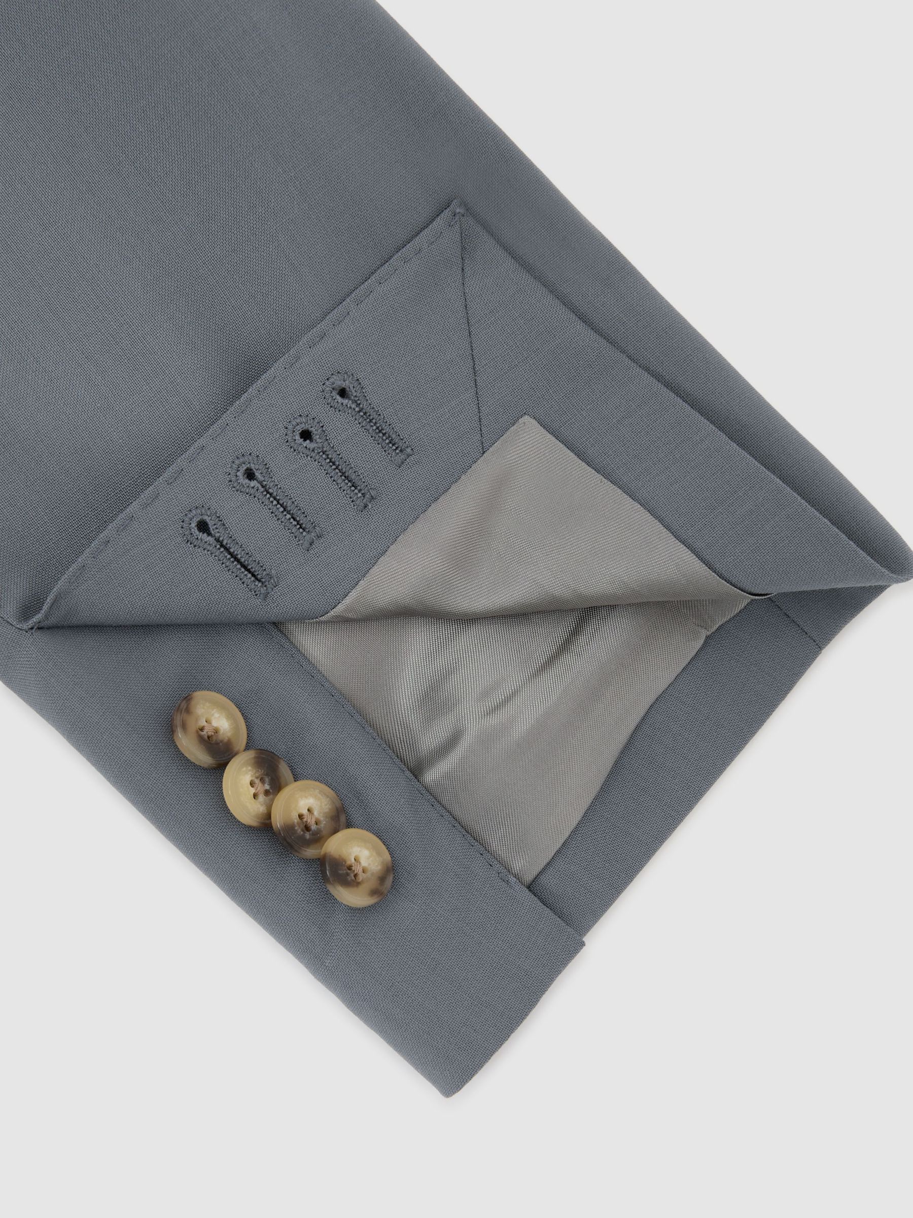 Wool Single-Breasted Classic-Fit Suit Blazer in Soft Blue - Image 9 of 9