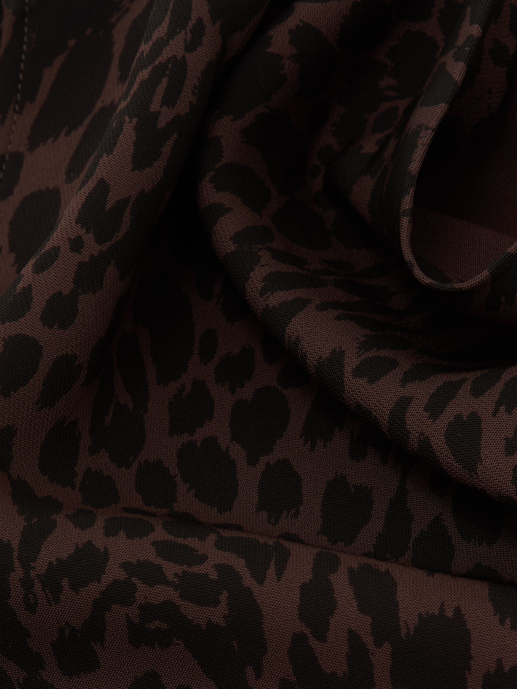 Animal-Print Draped Midi Dress in Black/Brown - image 4