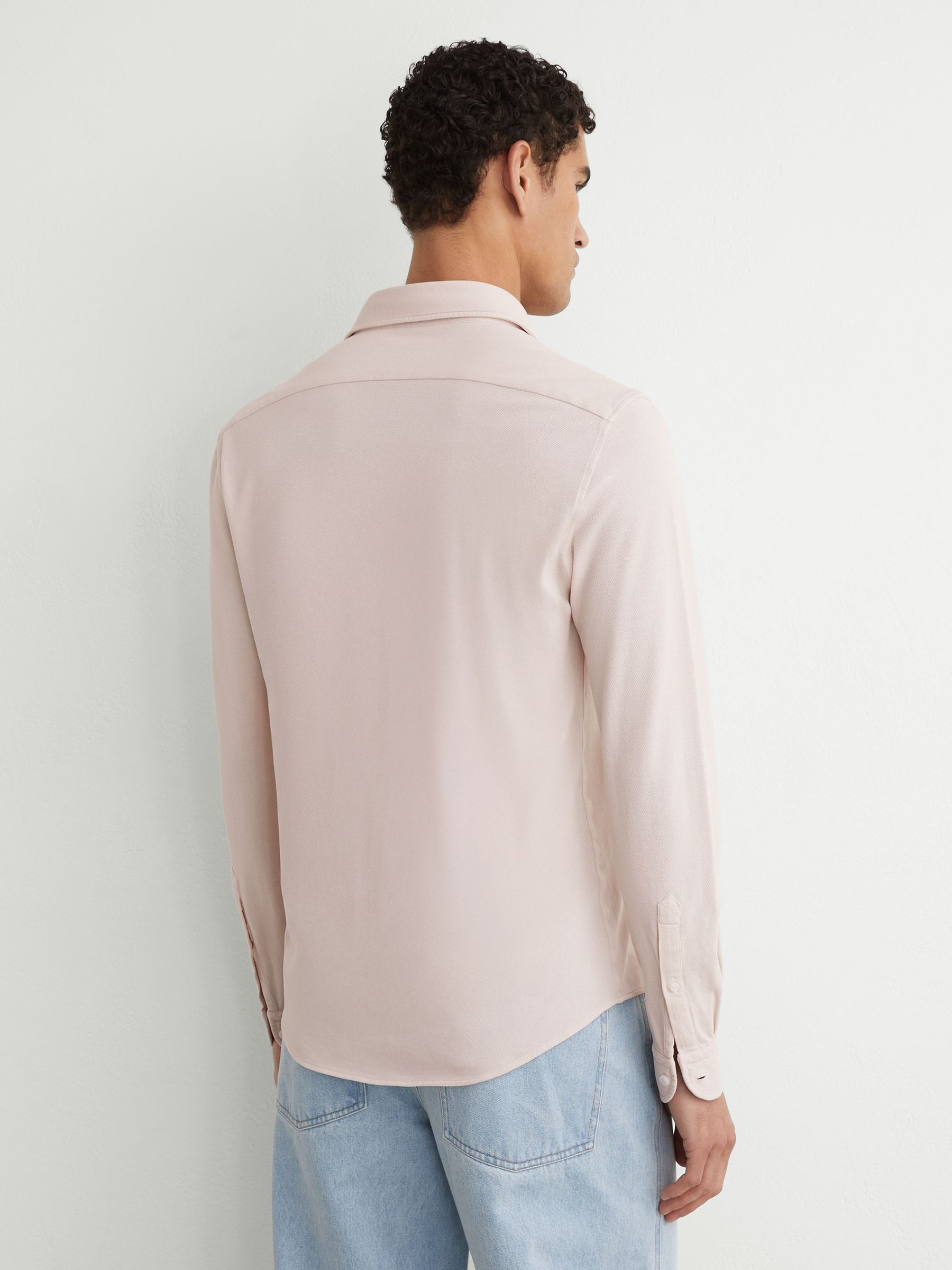 Cotton-Piqué Garment-Dyed Shirt Regular-Fit in Stone - Image 6 of 7