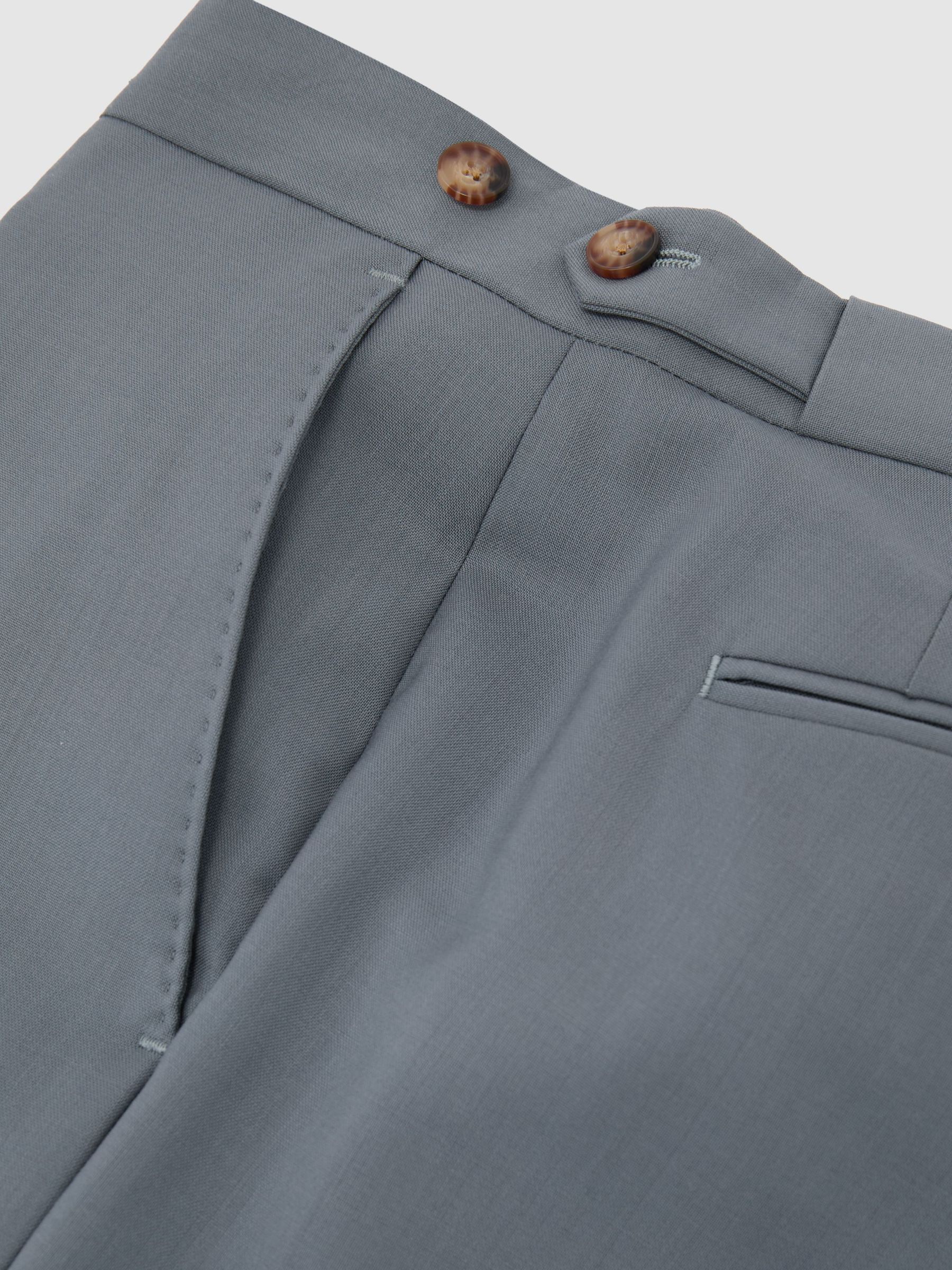 Classic Fit Wool Suit Trousers in Soft Blue - image 3