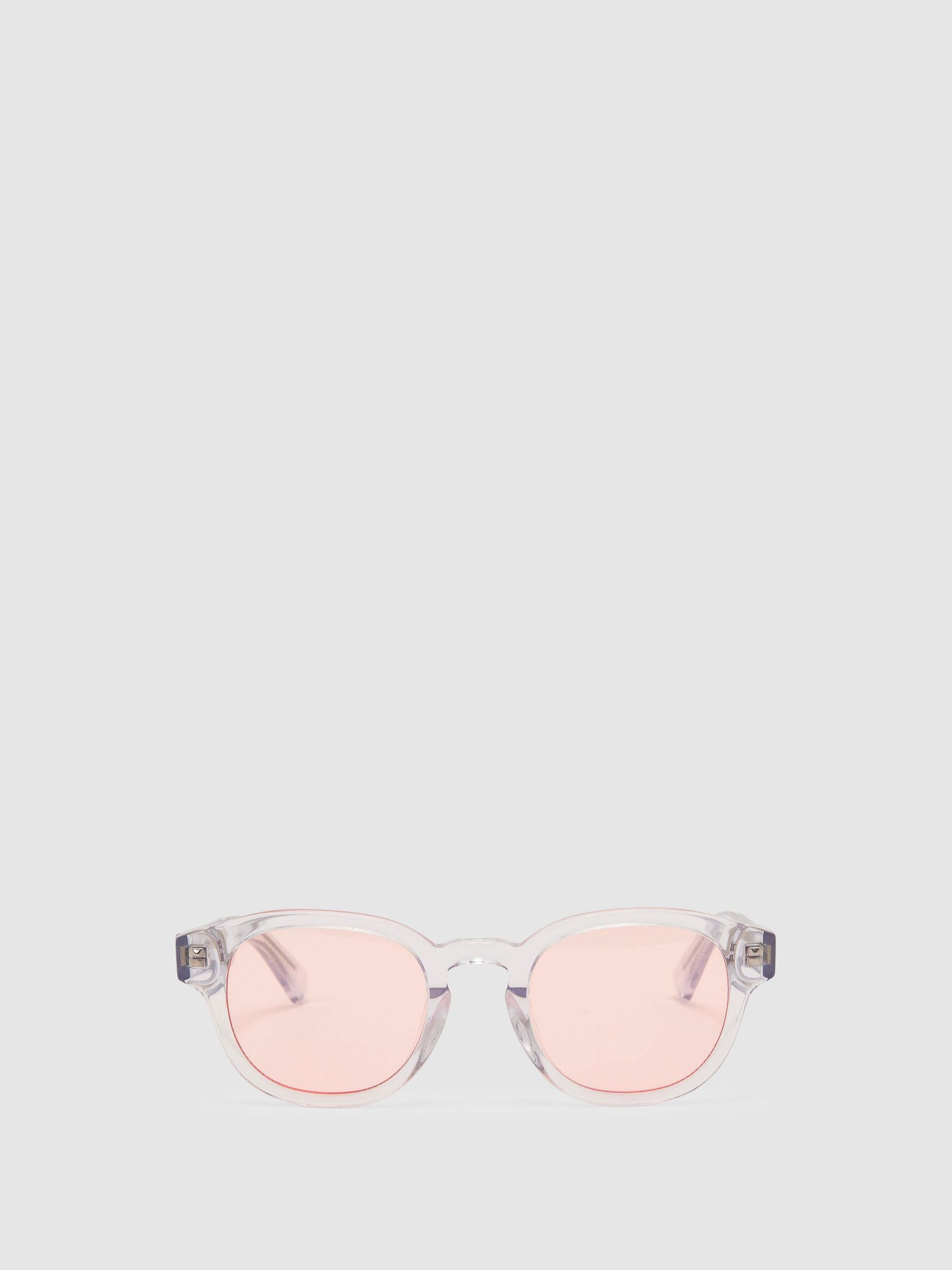 MessyWeekend Round-Frame Sunglasses in Clear / Rose Pink - Image 2 of 6