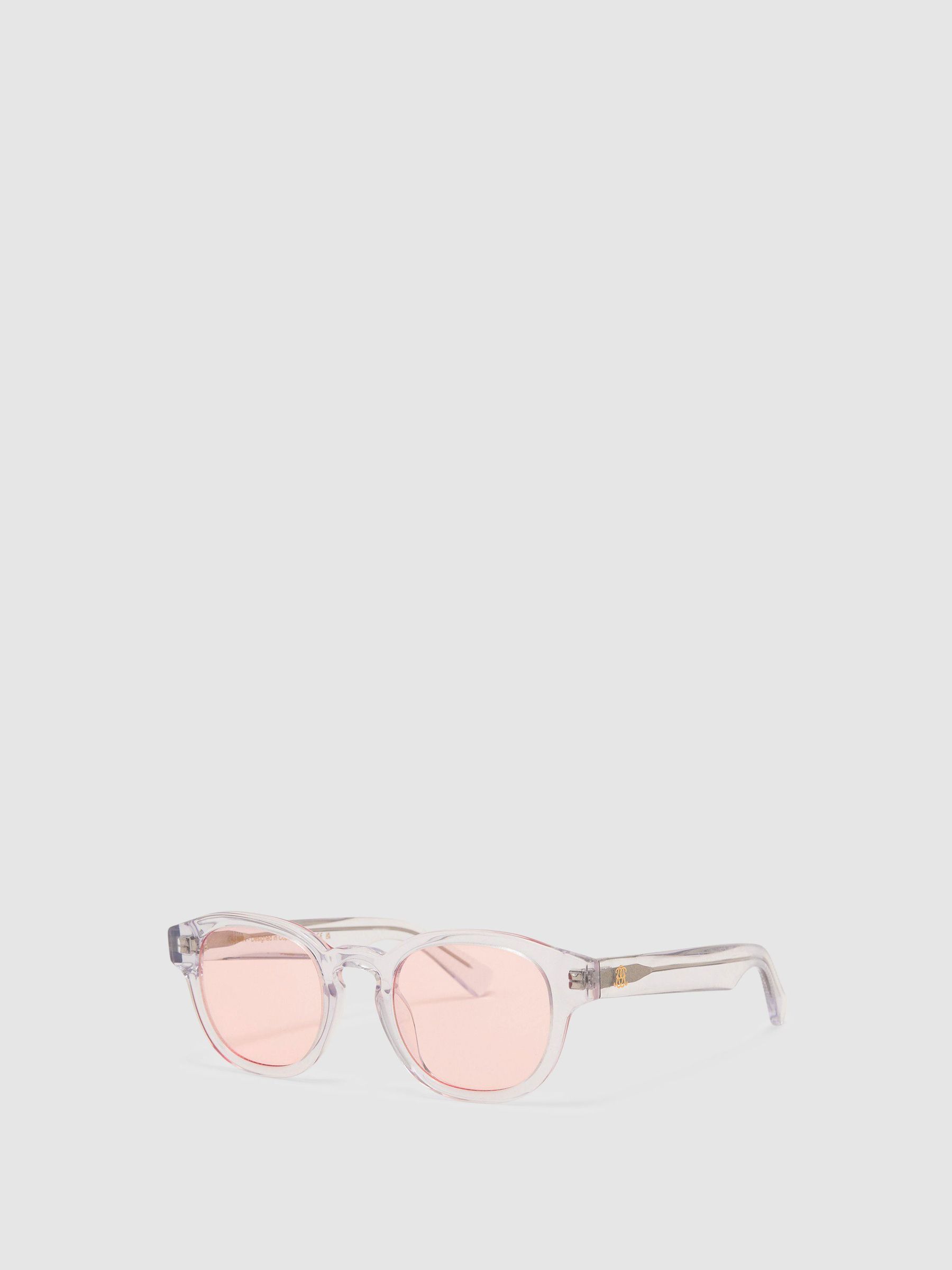 MessyWeekend Round-Frame Sunglasses in Clear / Rose Pink - Image 3 of 6