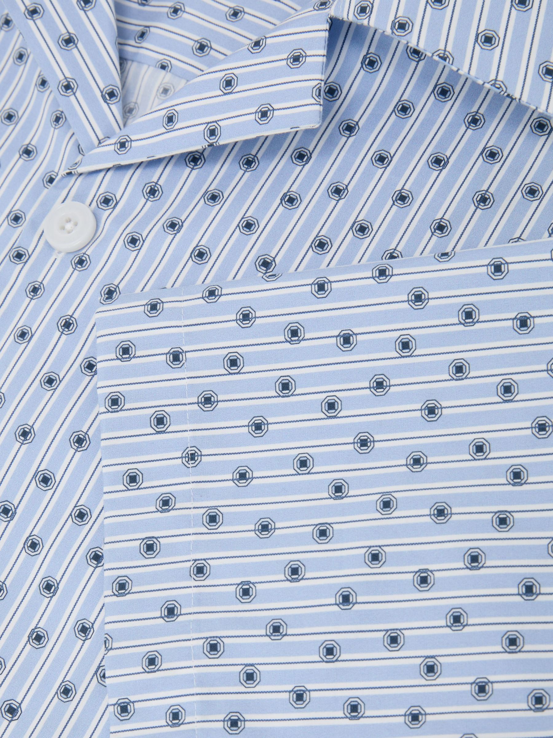Cotton Medallion-Print Cuban-Collar Shirt in Soft Blue - image 3