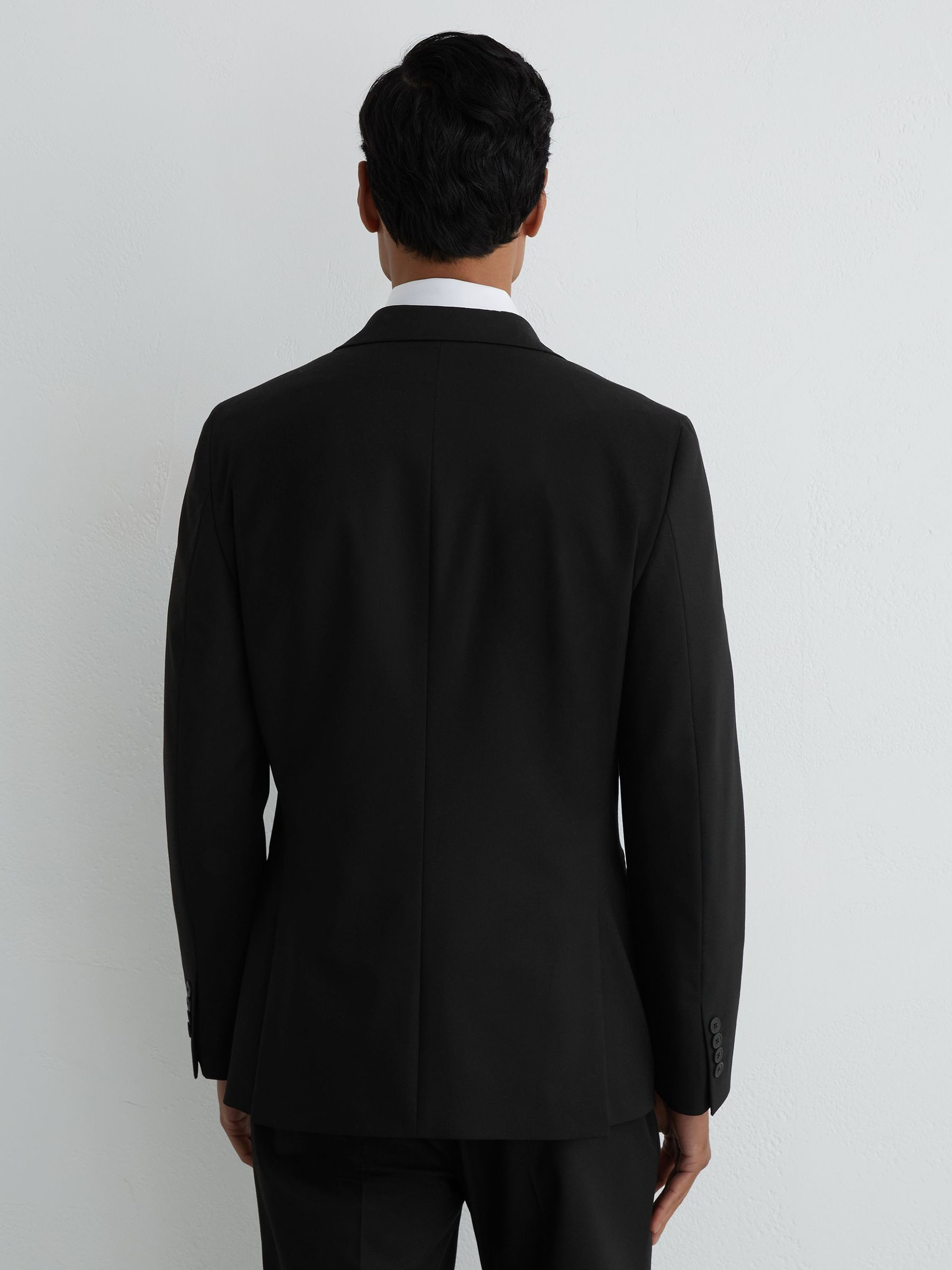 Tailored-Fit Single-Breasted Suit Blazer in Black - Image 5 of 9