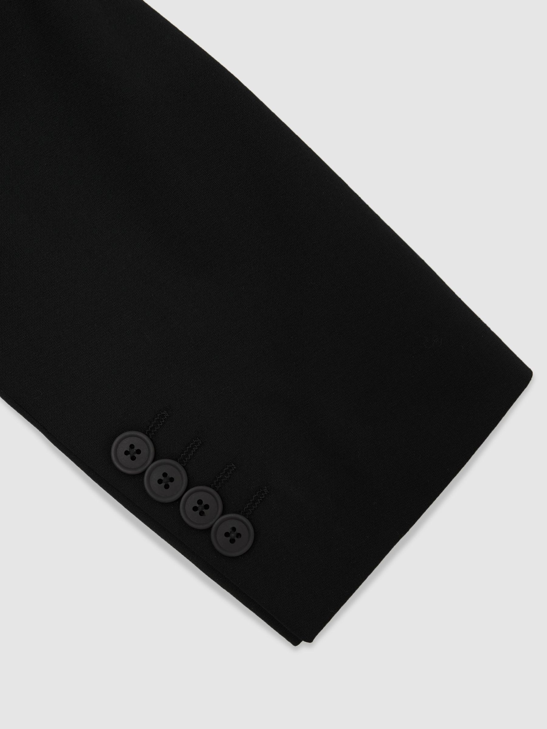 Tailored-Fit Single-Breasted Suit Blazer in Black - Image 8 of 9