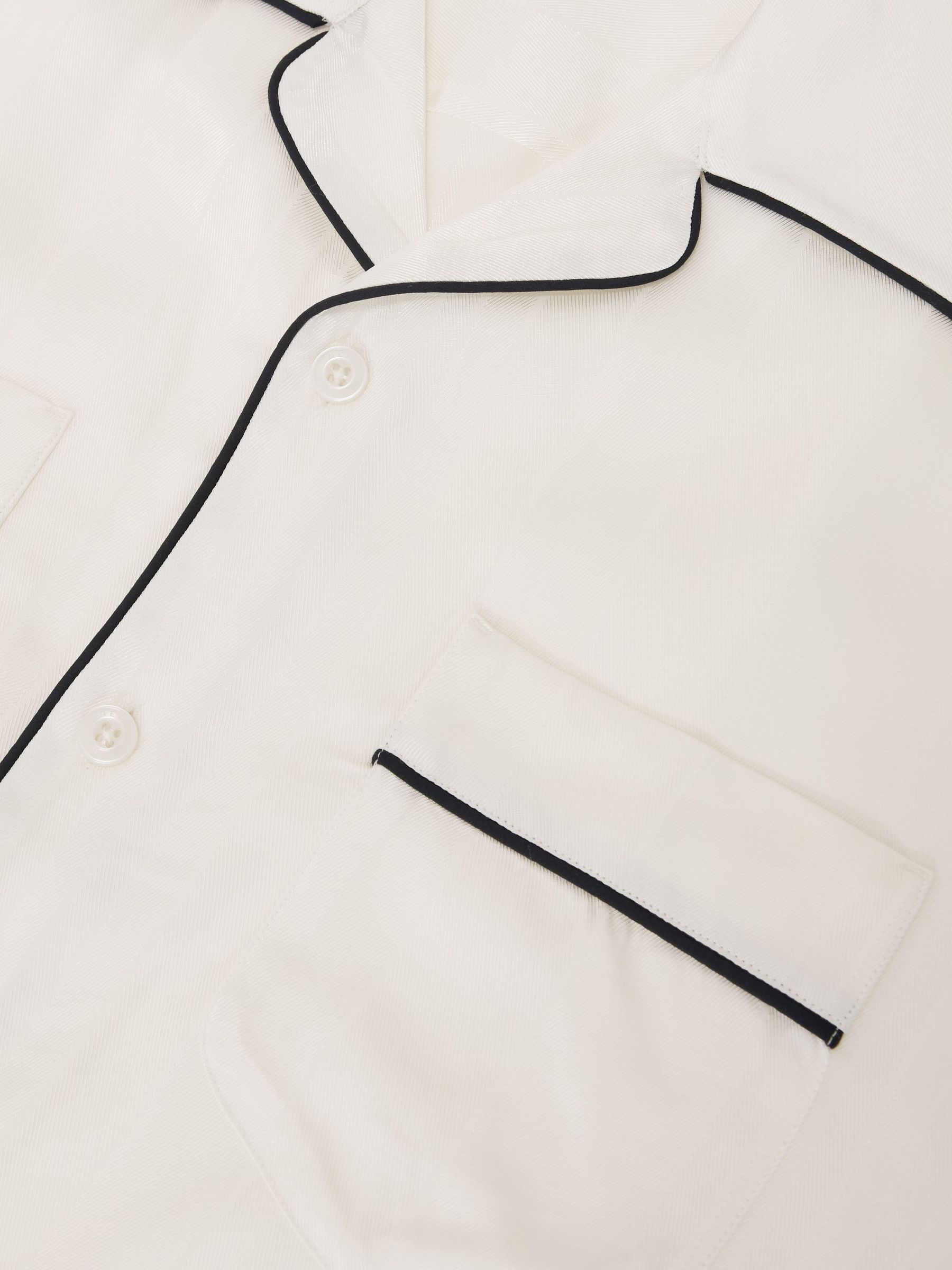 Jacquard-Stripe Piped Shirt in Ivory White - Image 7 of 7