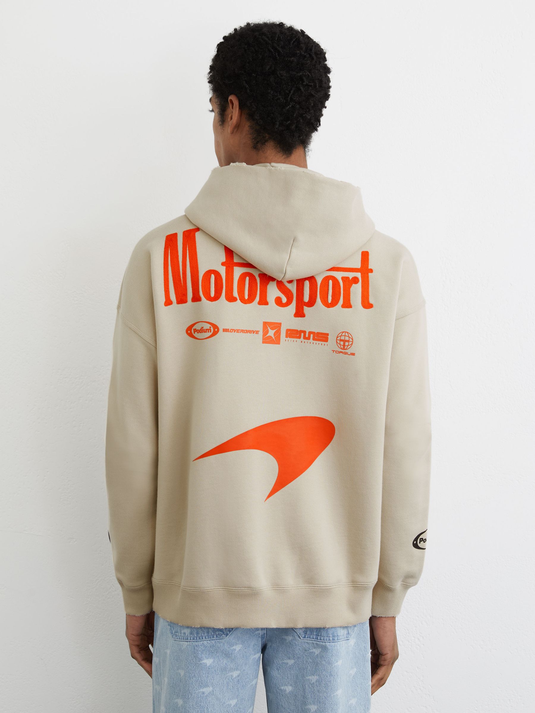 McLaren Racing Zip-Through Hoodie Unisex-Fit in Stone - Image 3 of 9