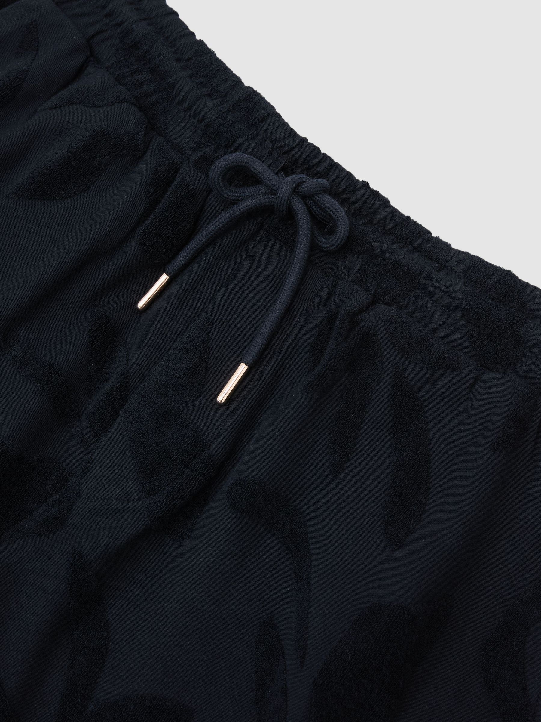 Towelling-Jacquard Drawstring Shorts in Navy - image 4