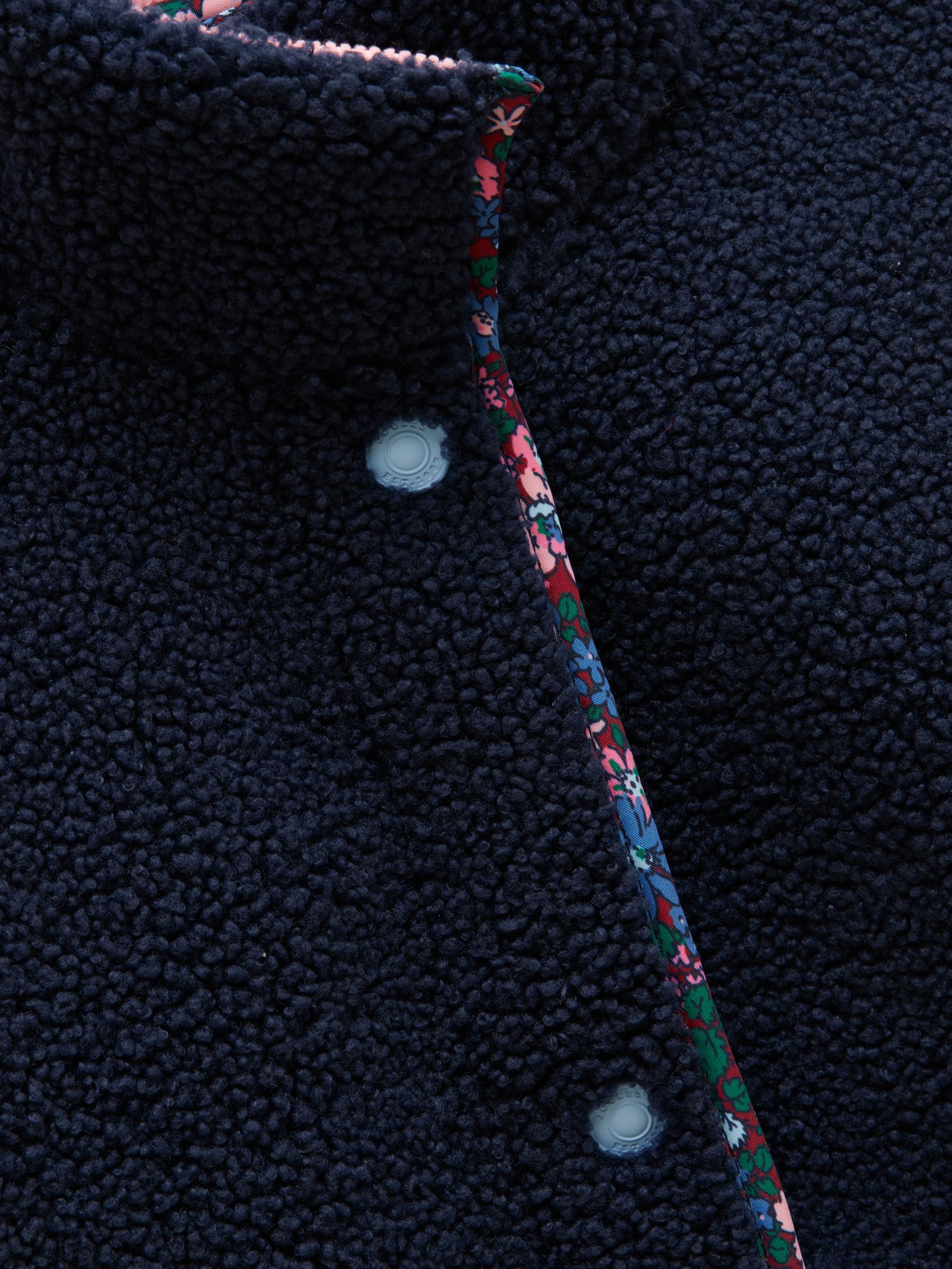 Girls' Sadie Navy Longline Borg Fleece Jacket - Image 5 of 5