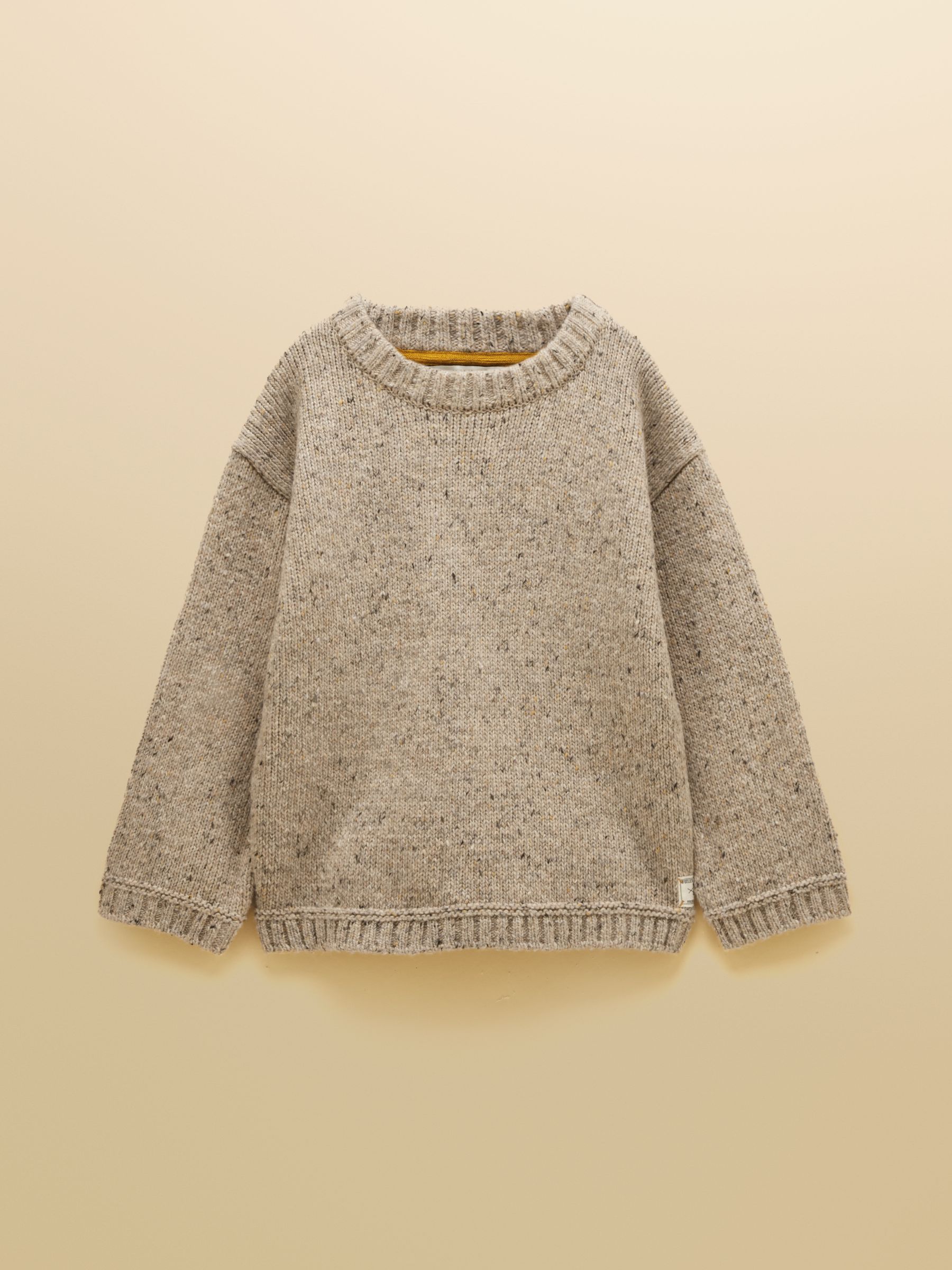 Kids' Fisherman Oatmeal Rib Jumper - Image 1 of 4 Kids' Fisherman Oatmeal Rib Jumper - Image 1 of 4