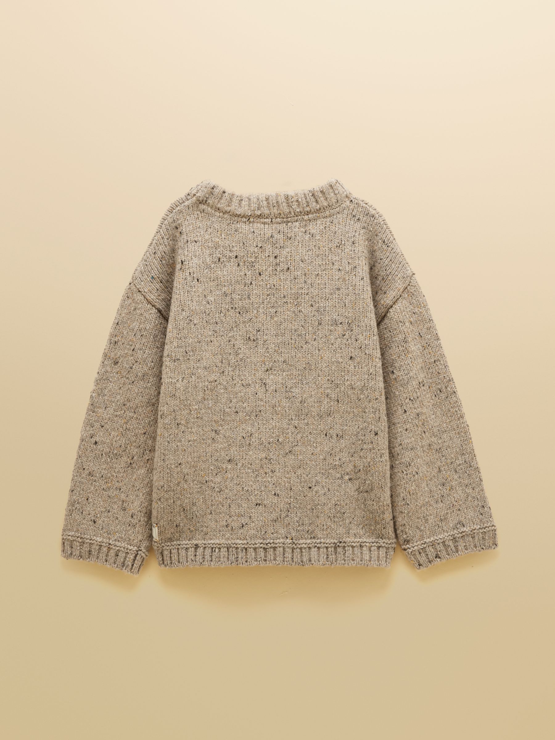 Kids' Fisherman Oatmeal Rib Jumper - Image 2 of 4 Kids' Fisherman Oatmeal Rib Jumper - Image 2 of 4