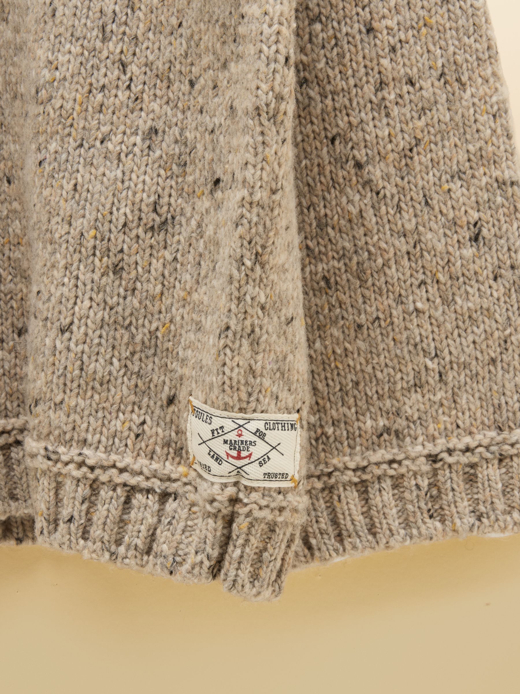 Kids' Fisherman Oatmeal Rib Jumper - Image 3 of 4