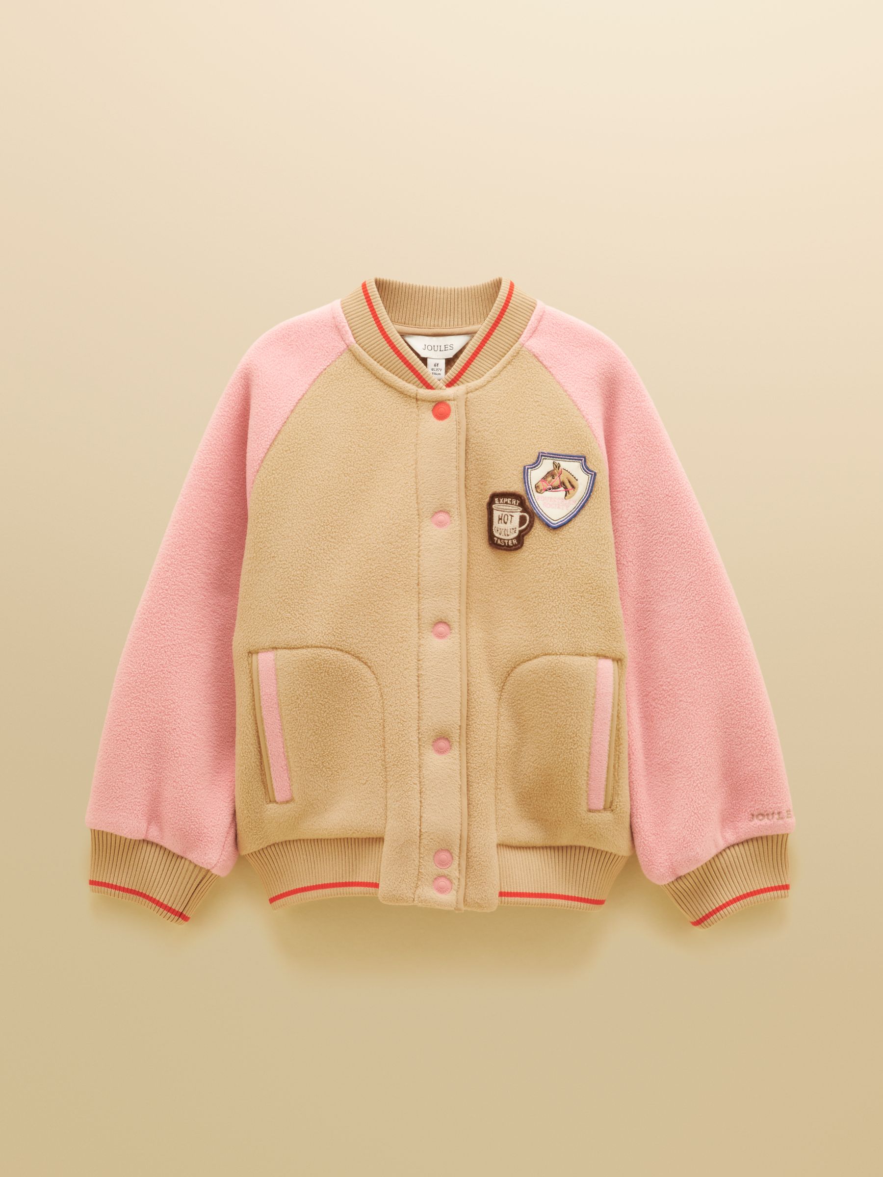 Girls' Camden Pink Fleece Bomber Jacket - Image 1 of 5