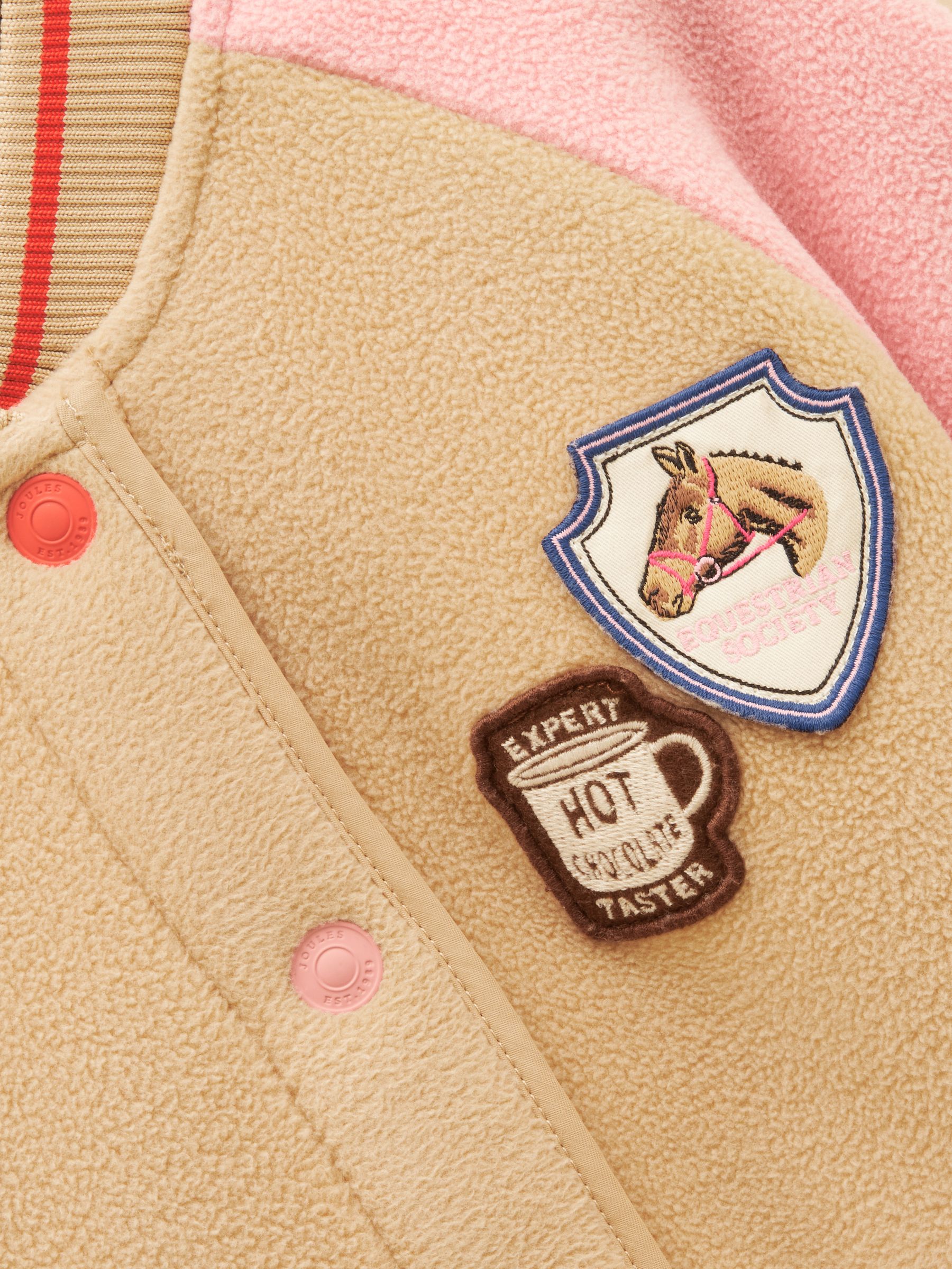 Girls' Camden Pink Fleece Bomber Jacket - Image 3 of 5