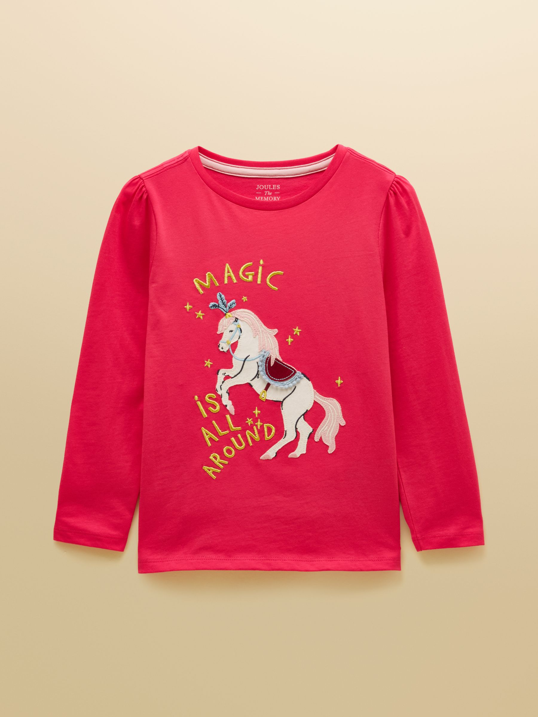 Girls' Ava Pink Applique Long Sleeve Top - Image 1 of 5