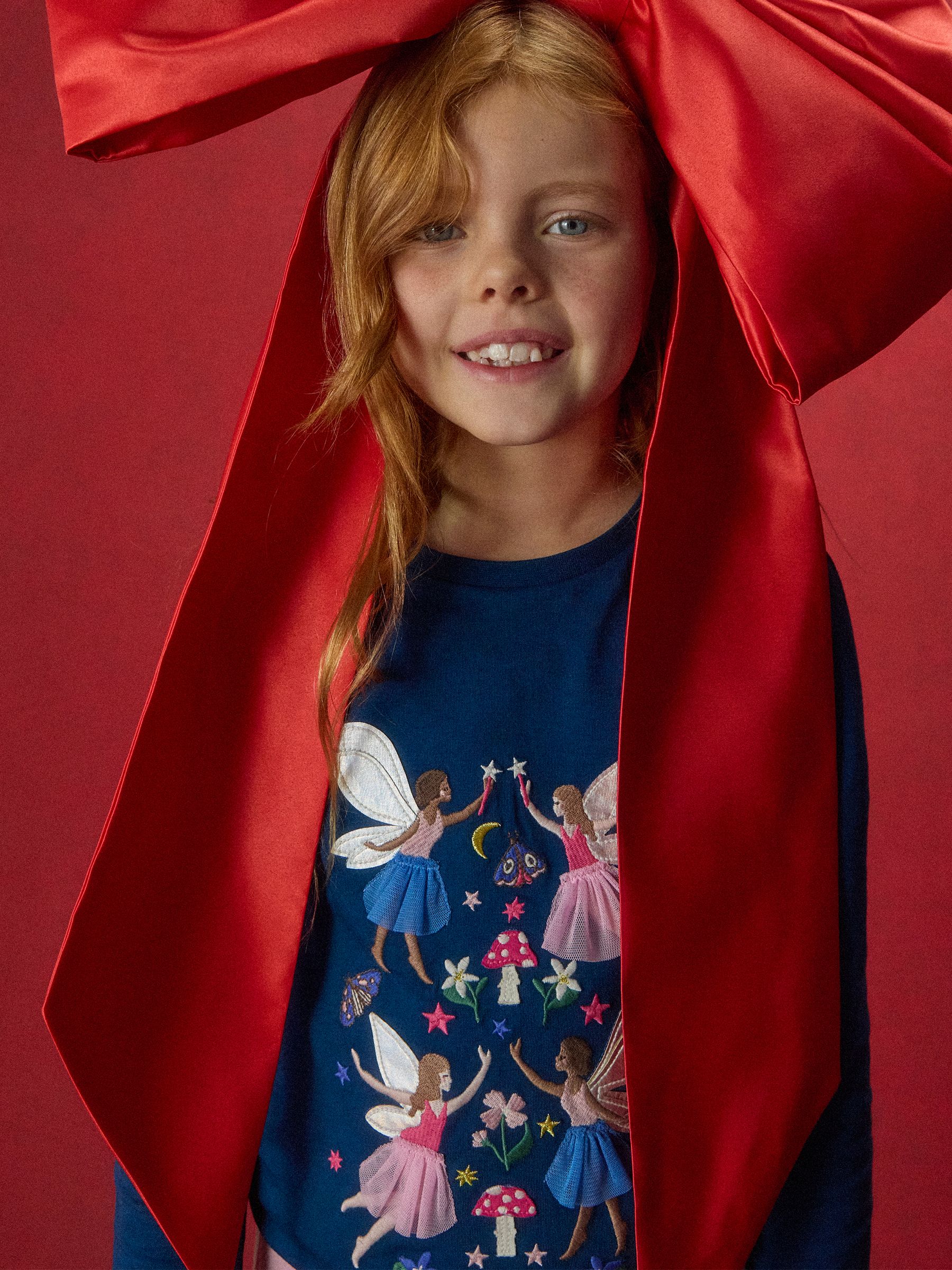 Girls' Ava Teal Blue Applique Long Sleeve Top - Image 2 of 7 Girls' Ava Teal Blue Applique Long Sleeve Top - Image 2 of 7