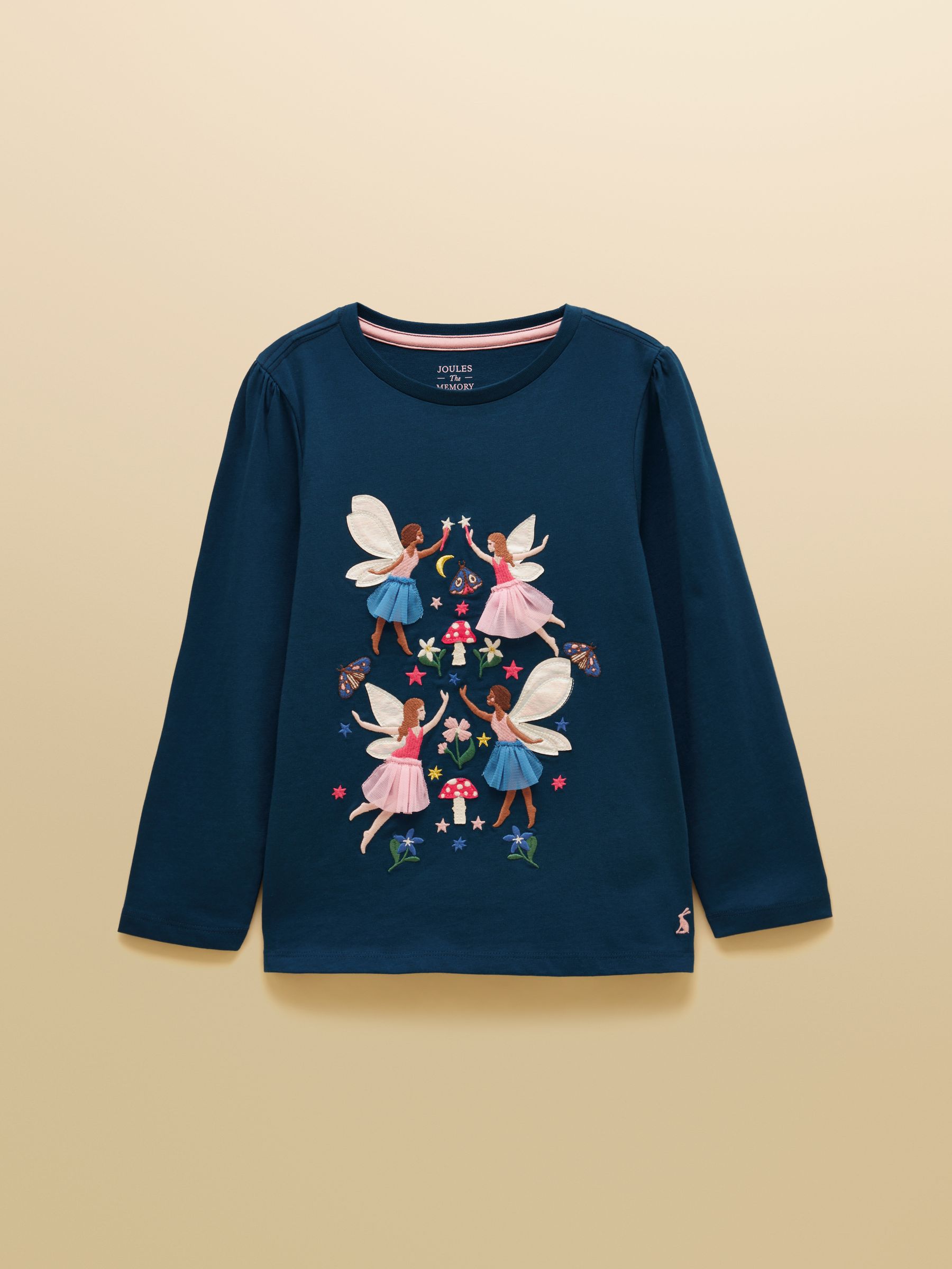 Girls' Ava Teal Blue Applique Long Sleeve Top - Image 3 of 7
