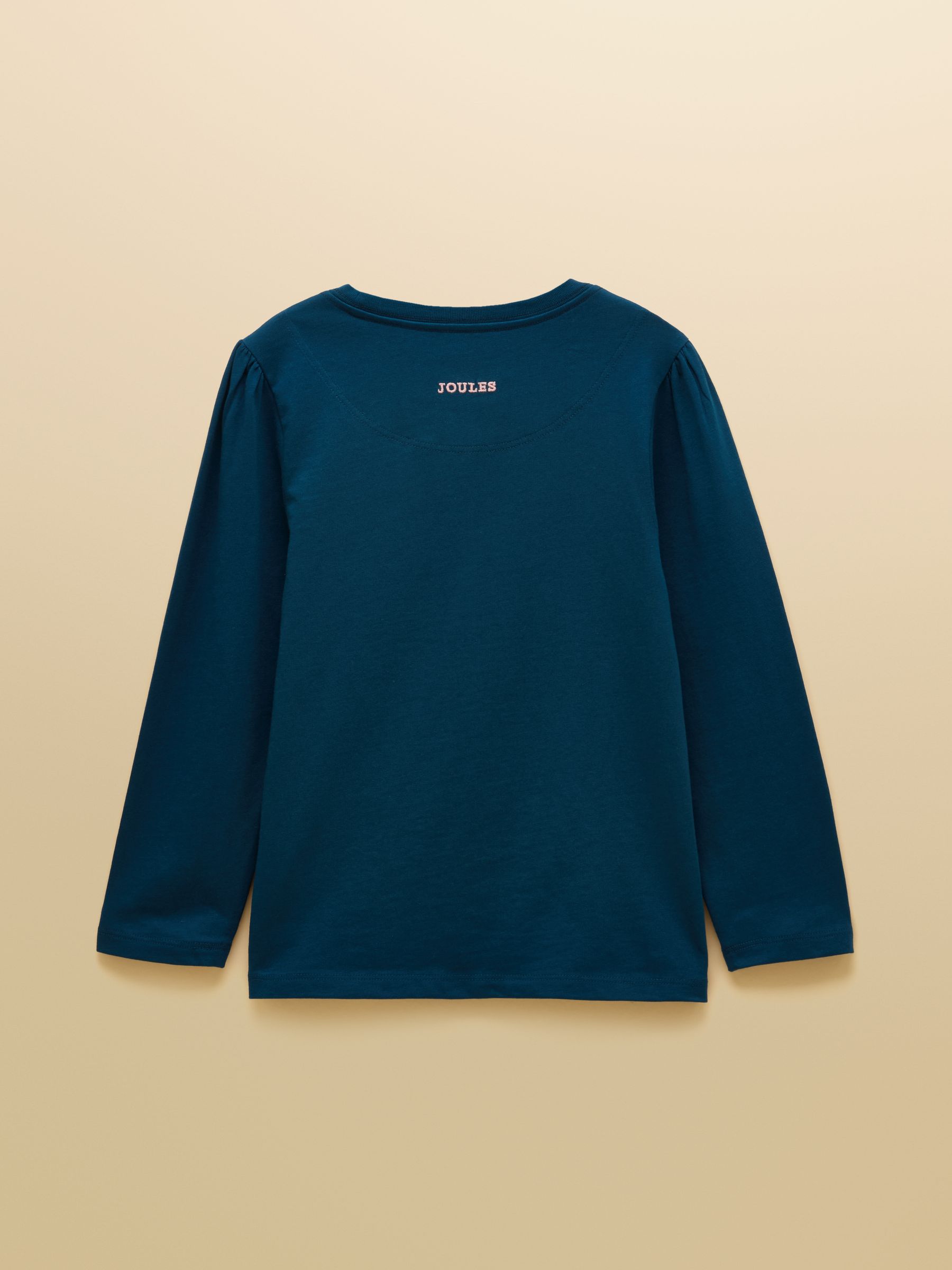 Girls' Ava Teal Blue Applique Long Sleeve Top - Image 4 of 7