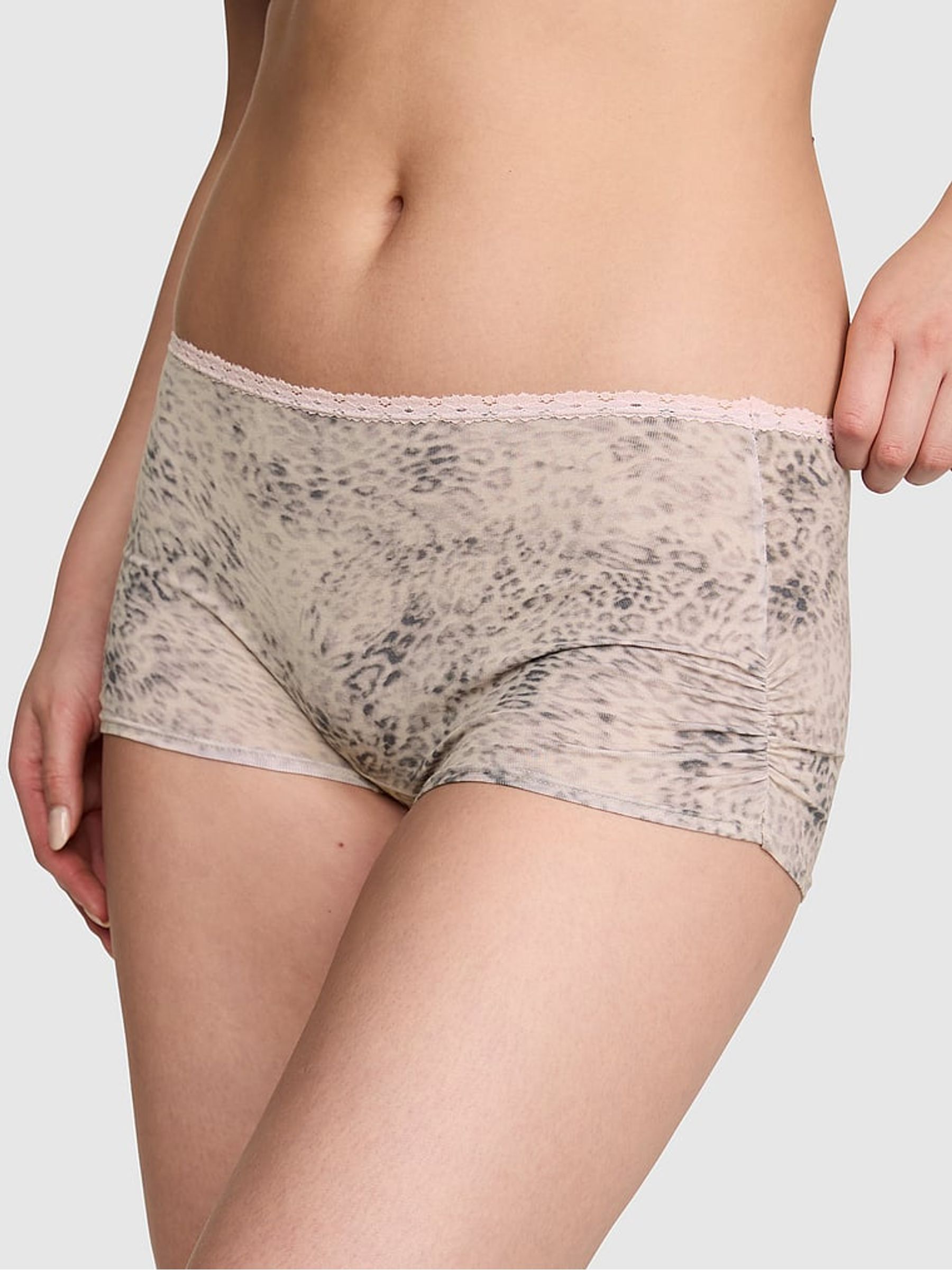 Natural Leopard Brown Boyshort Cotton Knickers - Image 1 of 2